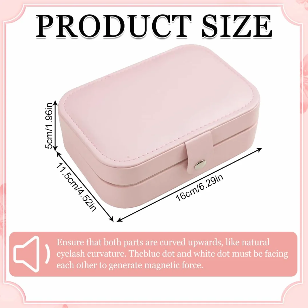 Joyero Pequeño Portátil para Mujer, Caja de Joyas para Anillos, Pendientes, Collares, Pulseras - Rosa