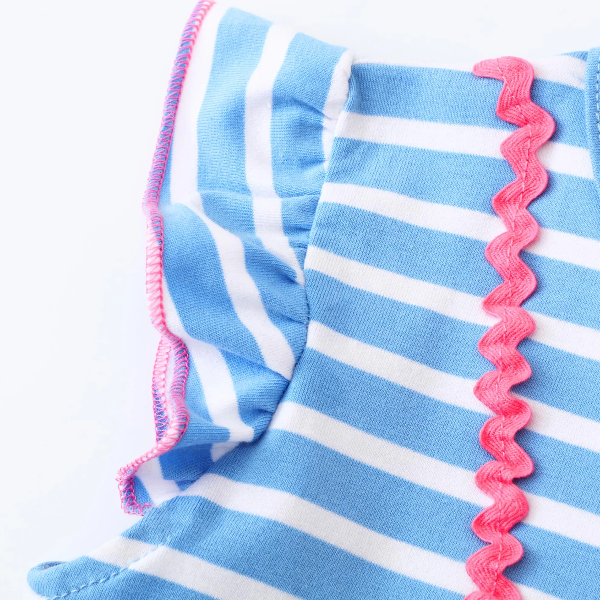 JinBei Vestido para Niñas Algodon Manga Corta Cuello Redondo T-Shirt Rayas Unicornio 2-8 Años