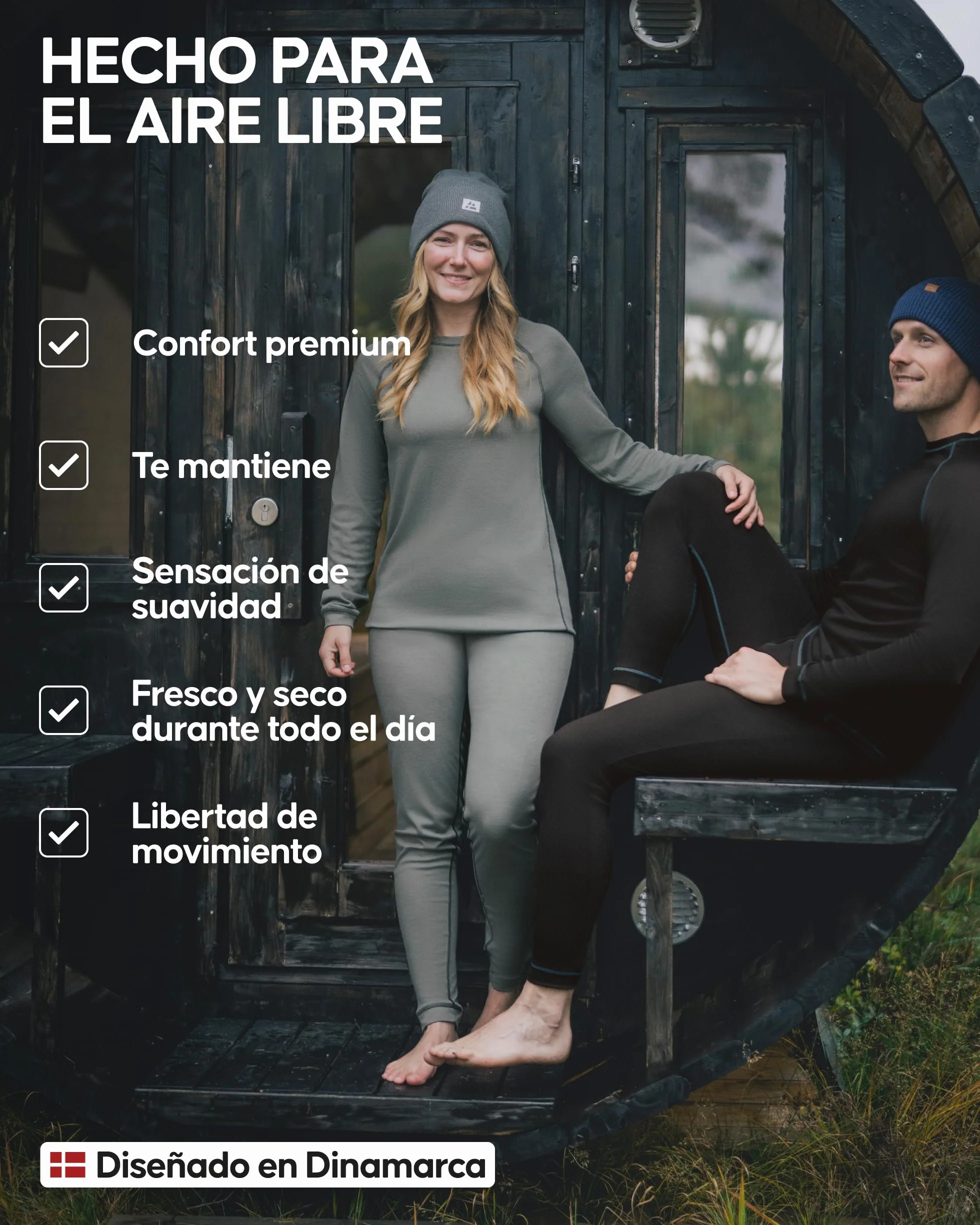 DANISH ENDURANCE Conjunto Térmico Unisex Camiseta y Pantalón Material Reciclado 2 Pack