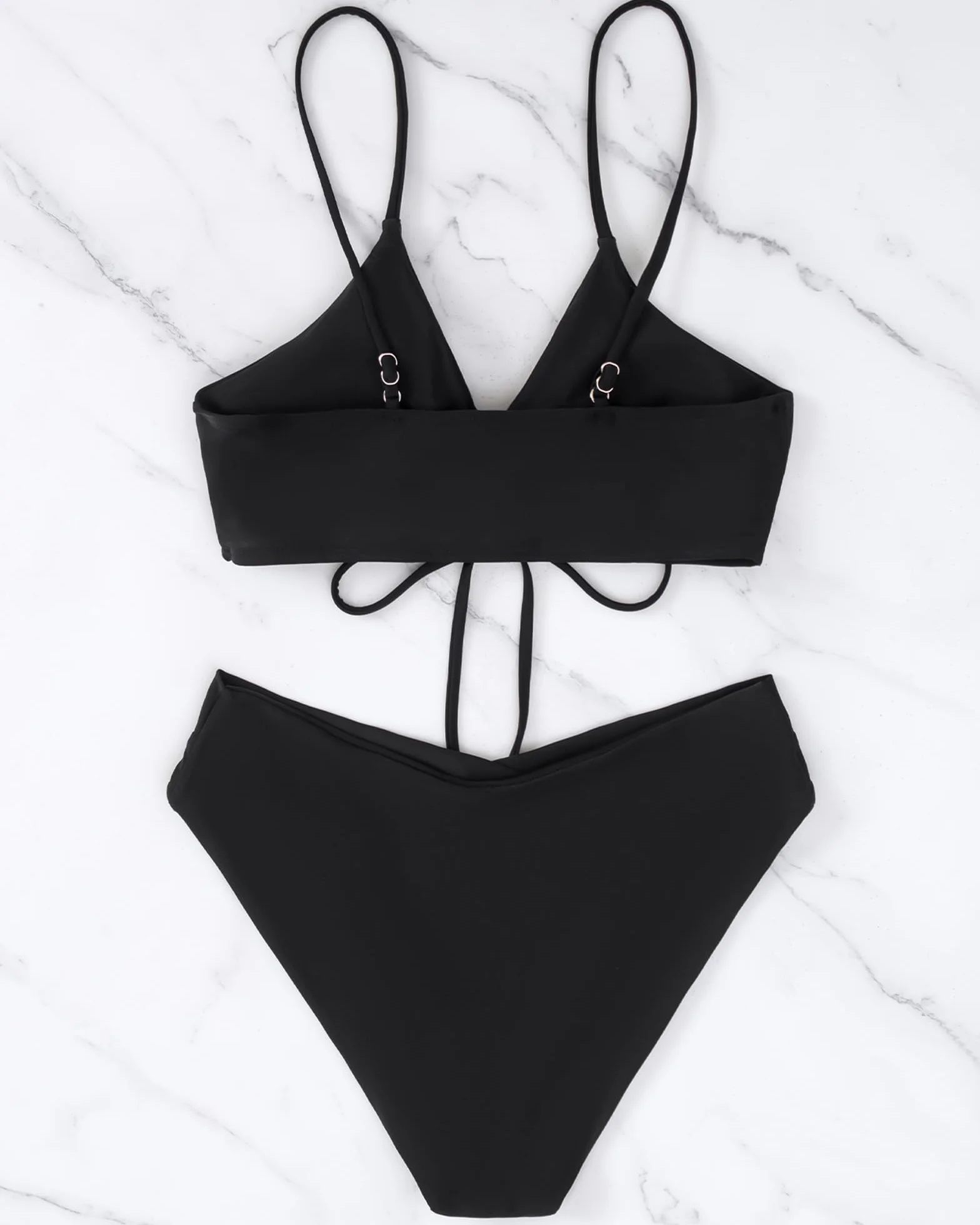 Bikini Mujer Conjunto Bañador Sexy Cuello En V Push-up Traje De Baño 2 Piezas Cruzado Cintura Biquinis sin Aros Moda Verano Bikinis con Relleno para Piscina y la Playa