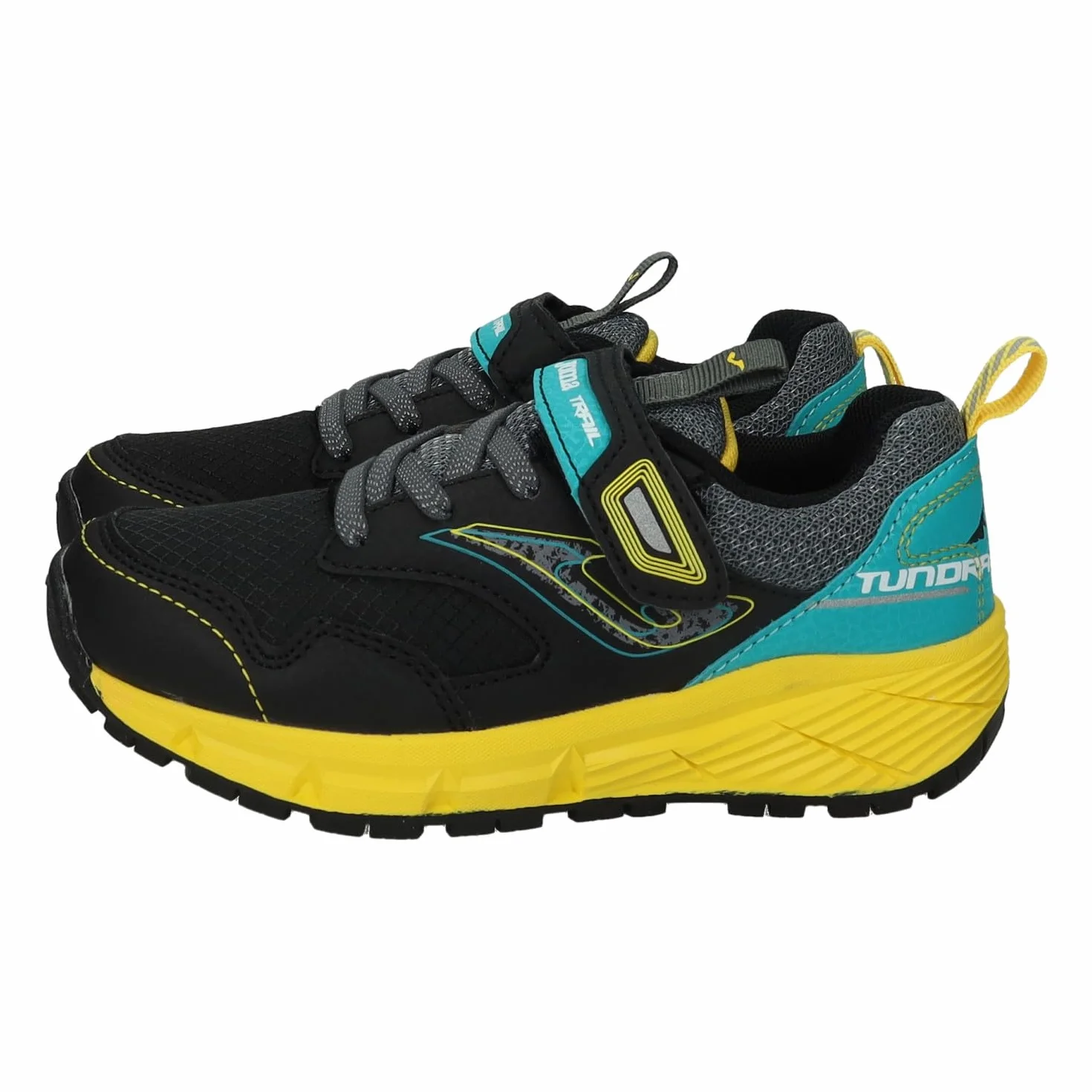 Joma JTUNS2501V Zapatillas Trail niño Tundra Cierre Adhesivo Cordones elásticos Negro Amarillo