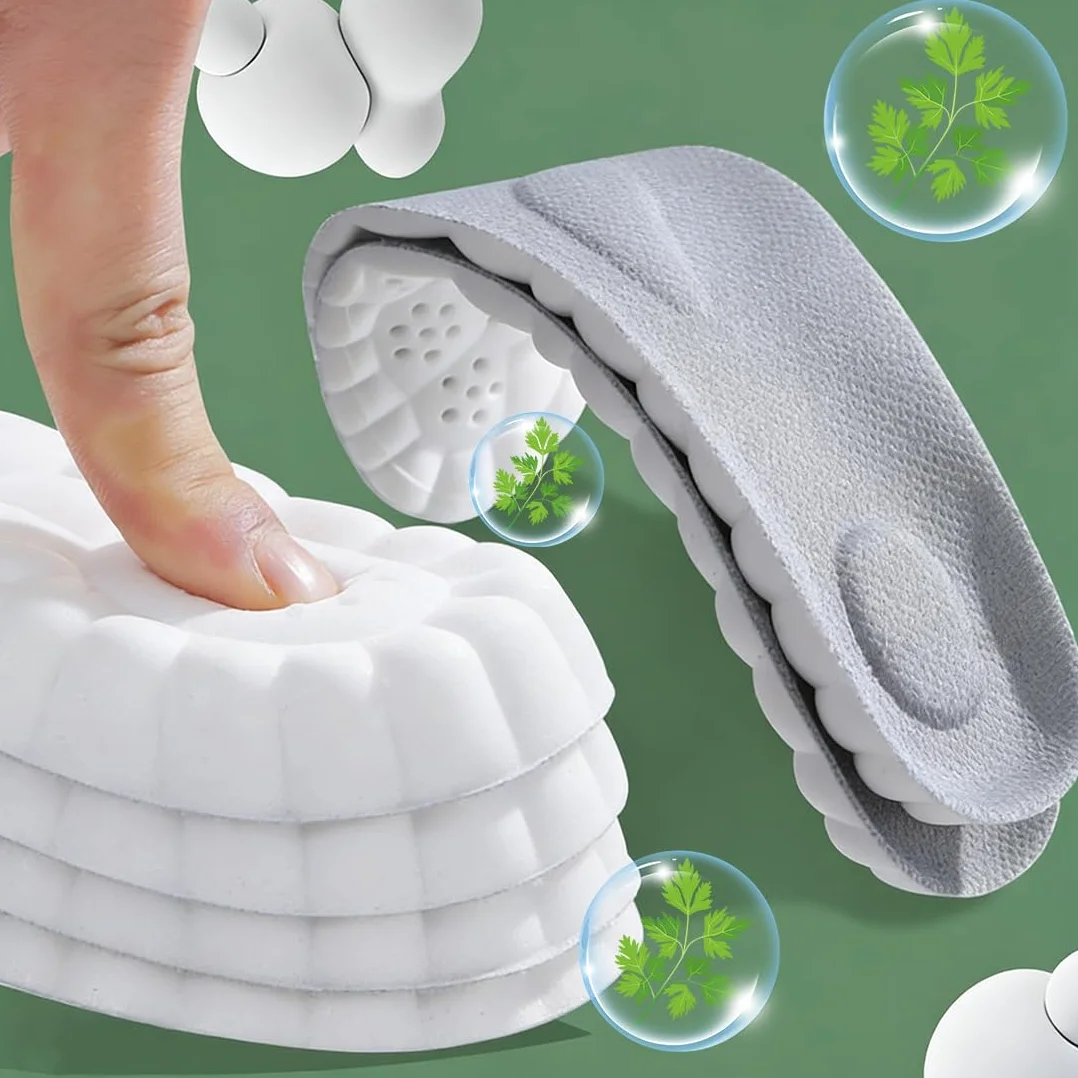 Plantillas Memory Foam Alivio Dolor Talón Plano Absorción Impactos Antifatiga Deporte Trabajo Uso Diario 41-42