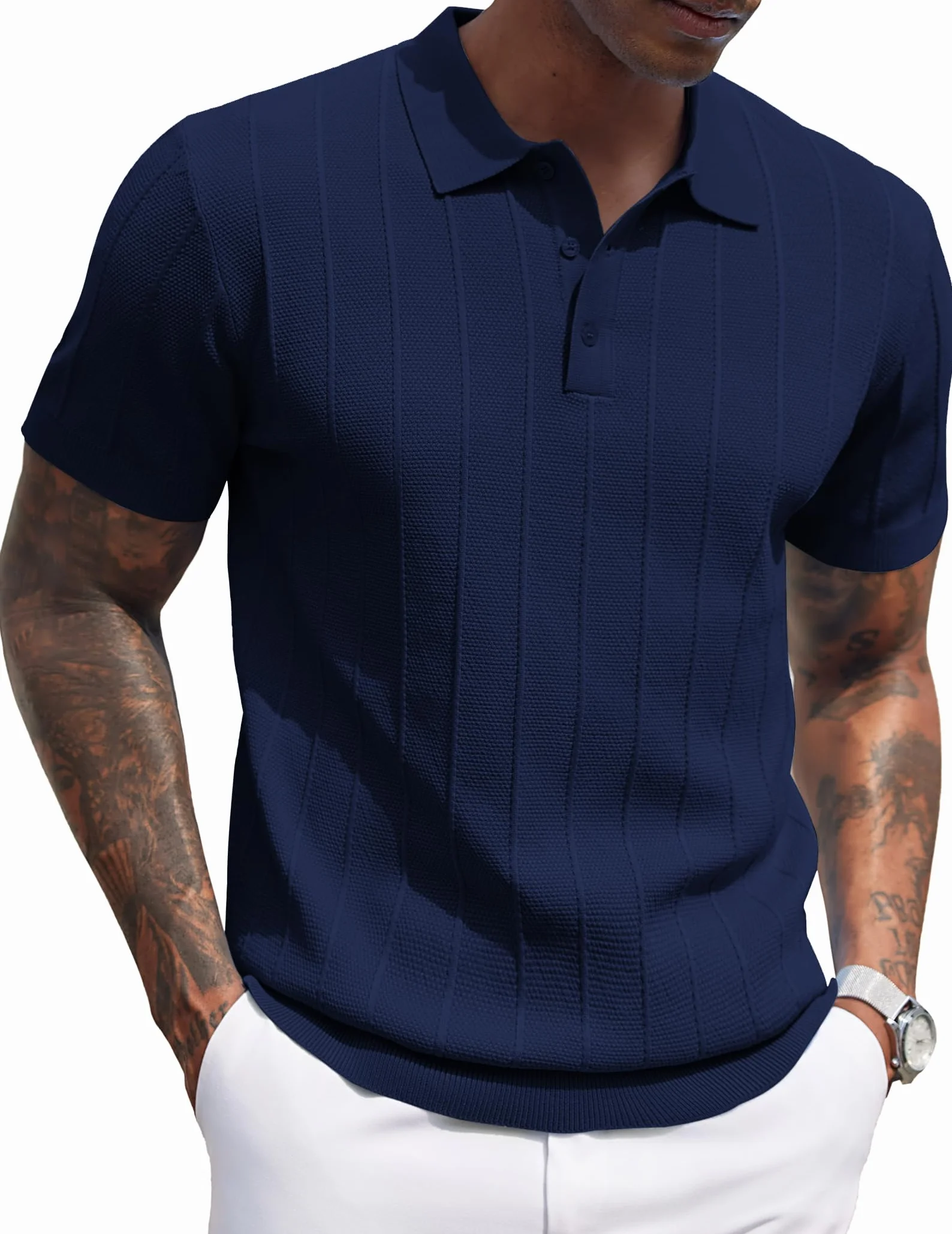 COOFANDY Polo Camisa Hombre Manga Corta Elástico Golf