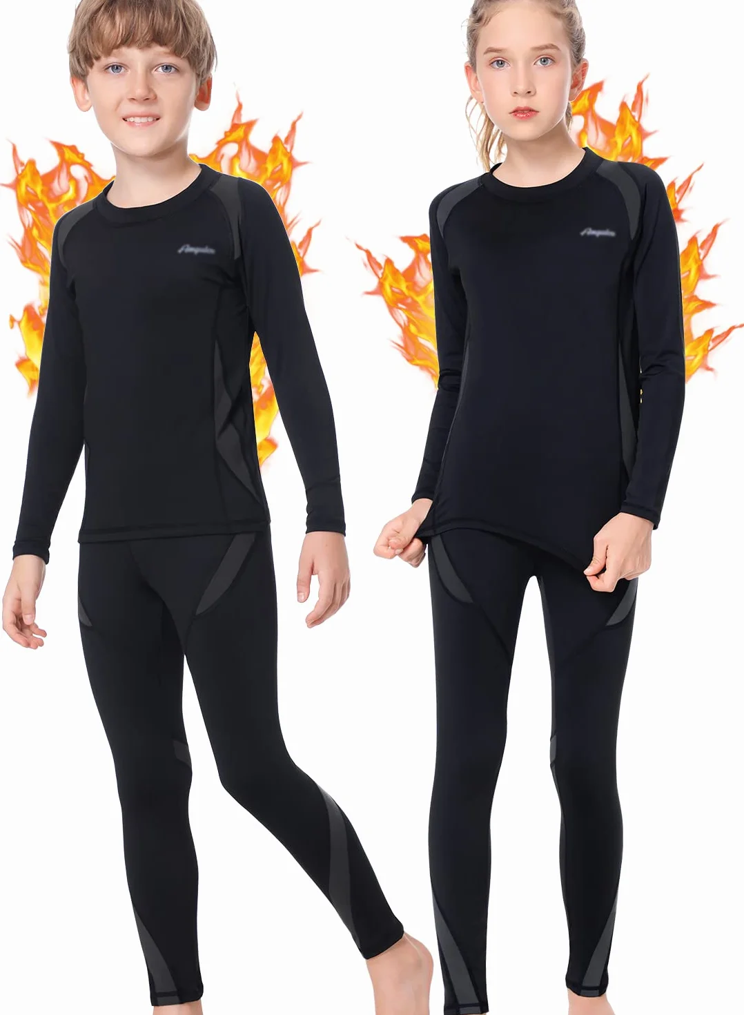 Ropa Interior Térmica para Niños, Camiseta Térmica Niña Deportes Unisexo Invierno Running Esquí Ciclismo