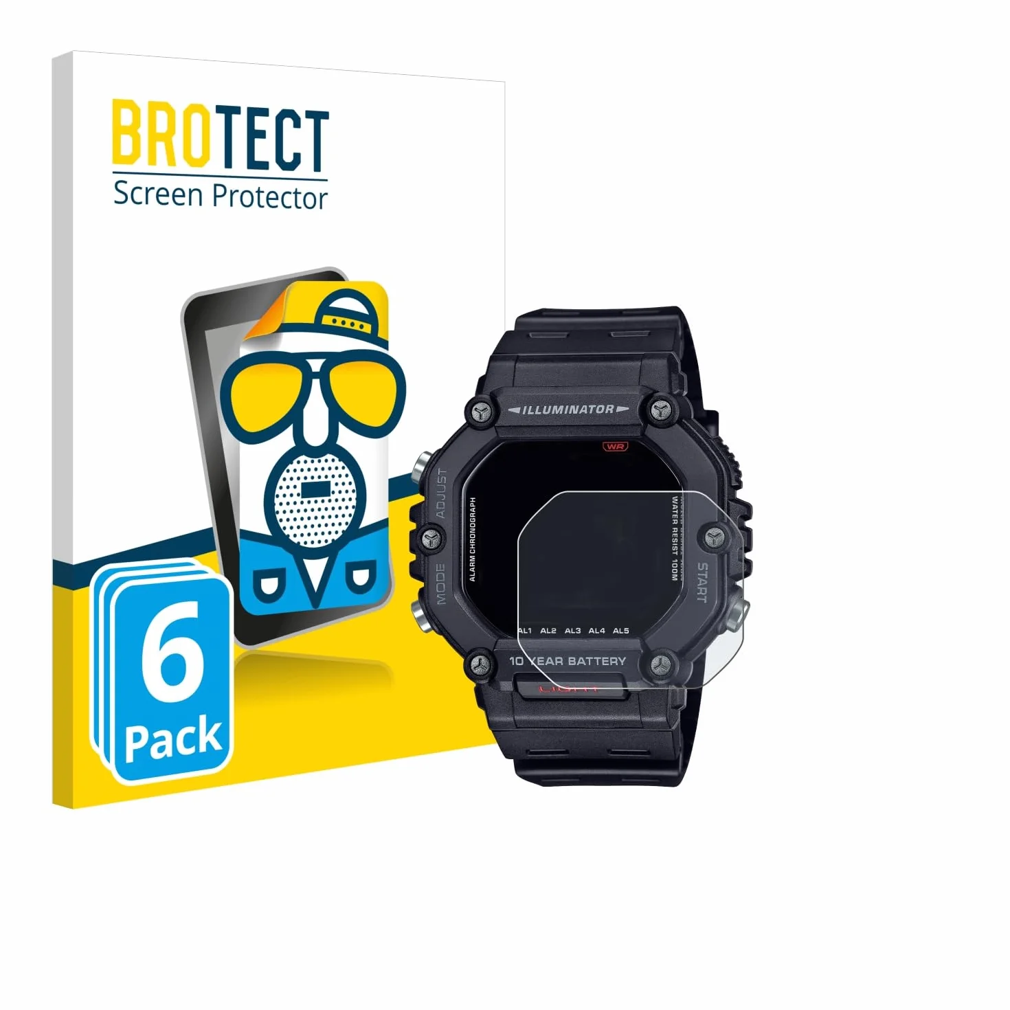 BROTECT Anti-Reflejos Protector Pantalla Casio AE-1600H (6 Unidades) Película Mate