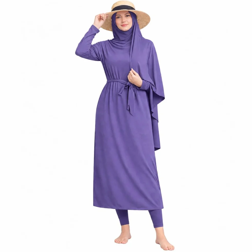 Burkini para Mujeres Musulmanas de 5 Piezas - Hiyab Legalizado - Traje de Baño Completo Secado Rápido