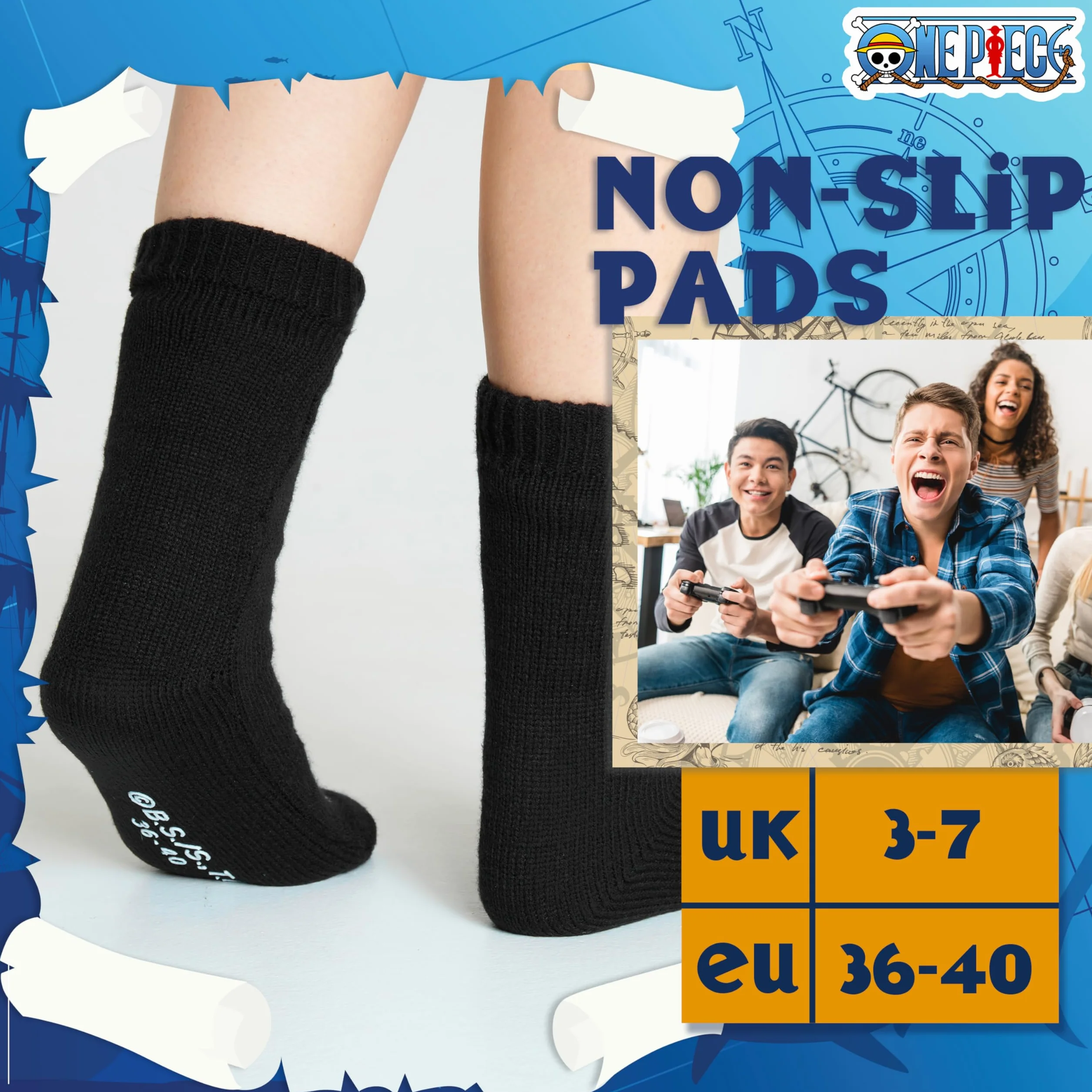 Calcetines Antideslizantes One Piece Térmicos Invierno Talla Única