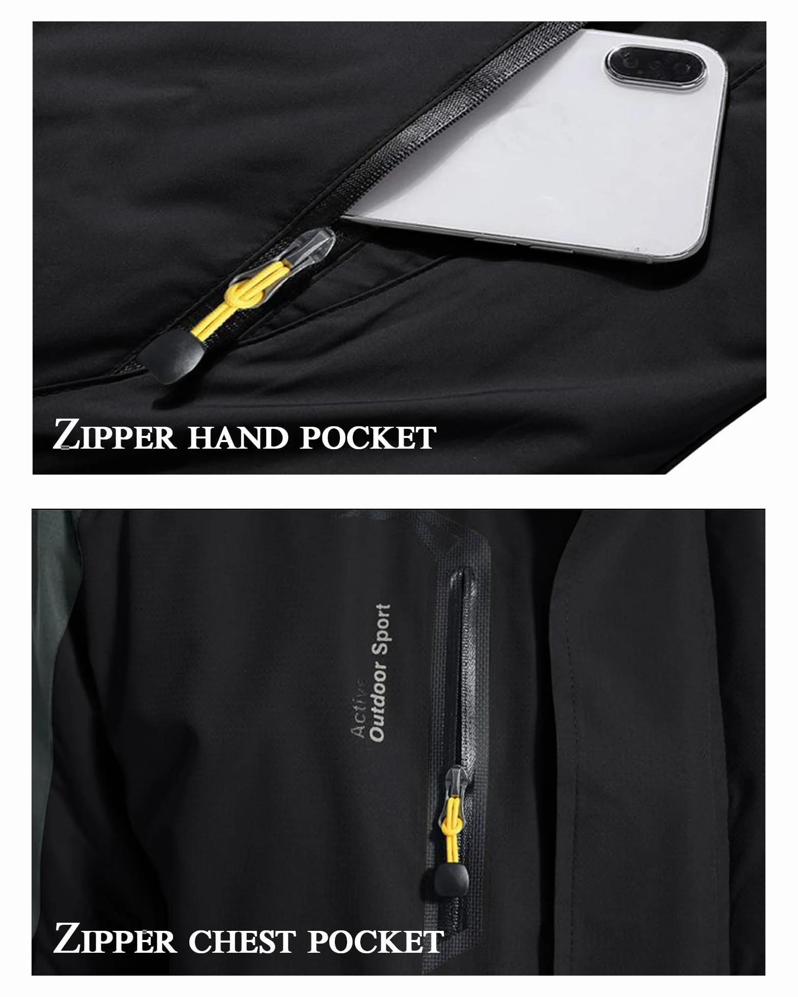 Chaqueta Invierno Hombre Impermeable Esquí con Forro Cálido y Capucha Extraíble