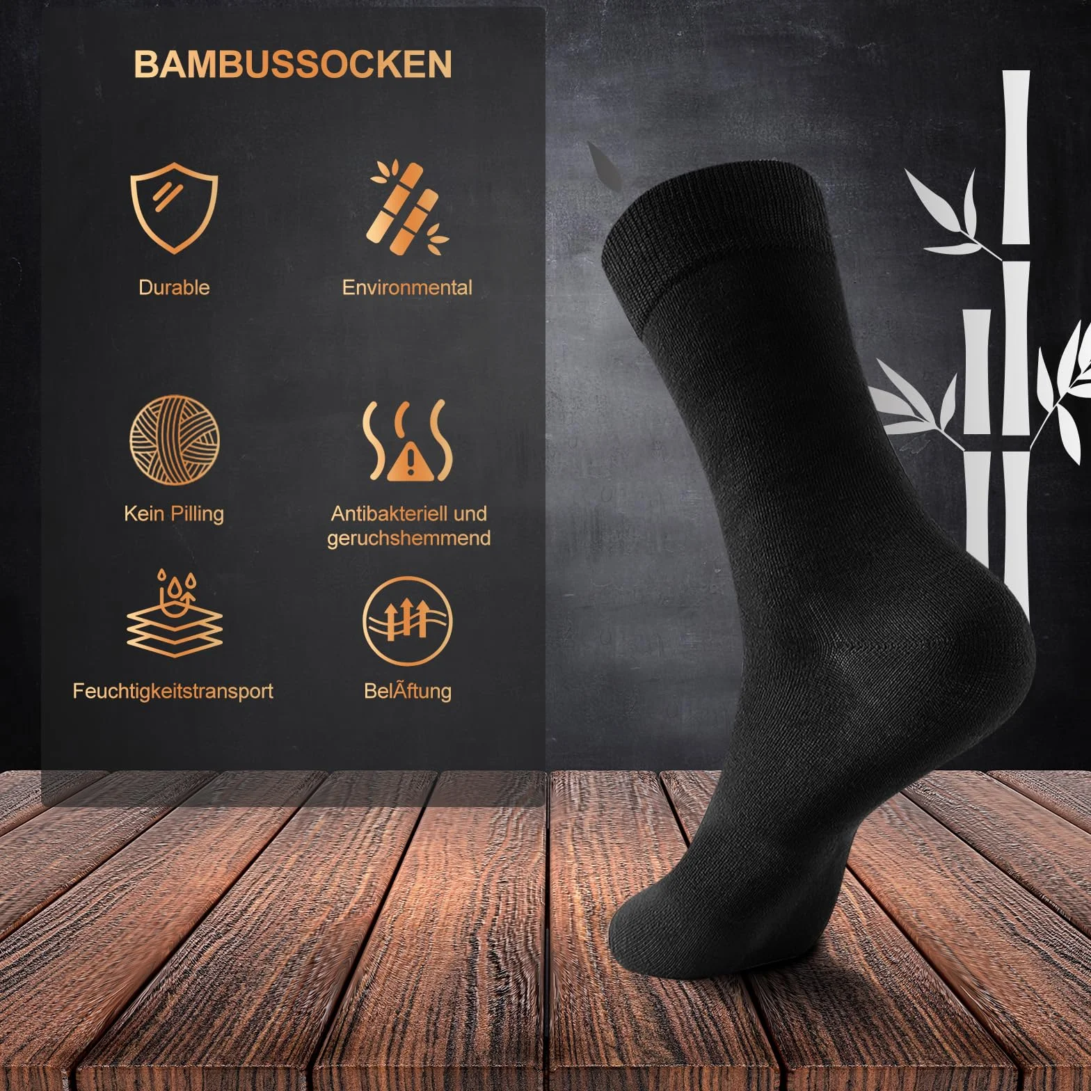 Calcetines de Bambú Transpirables para Hombre y Mujer 6 Pares, Calcetines de Negocios con Caja de Regalo