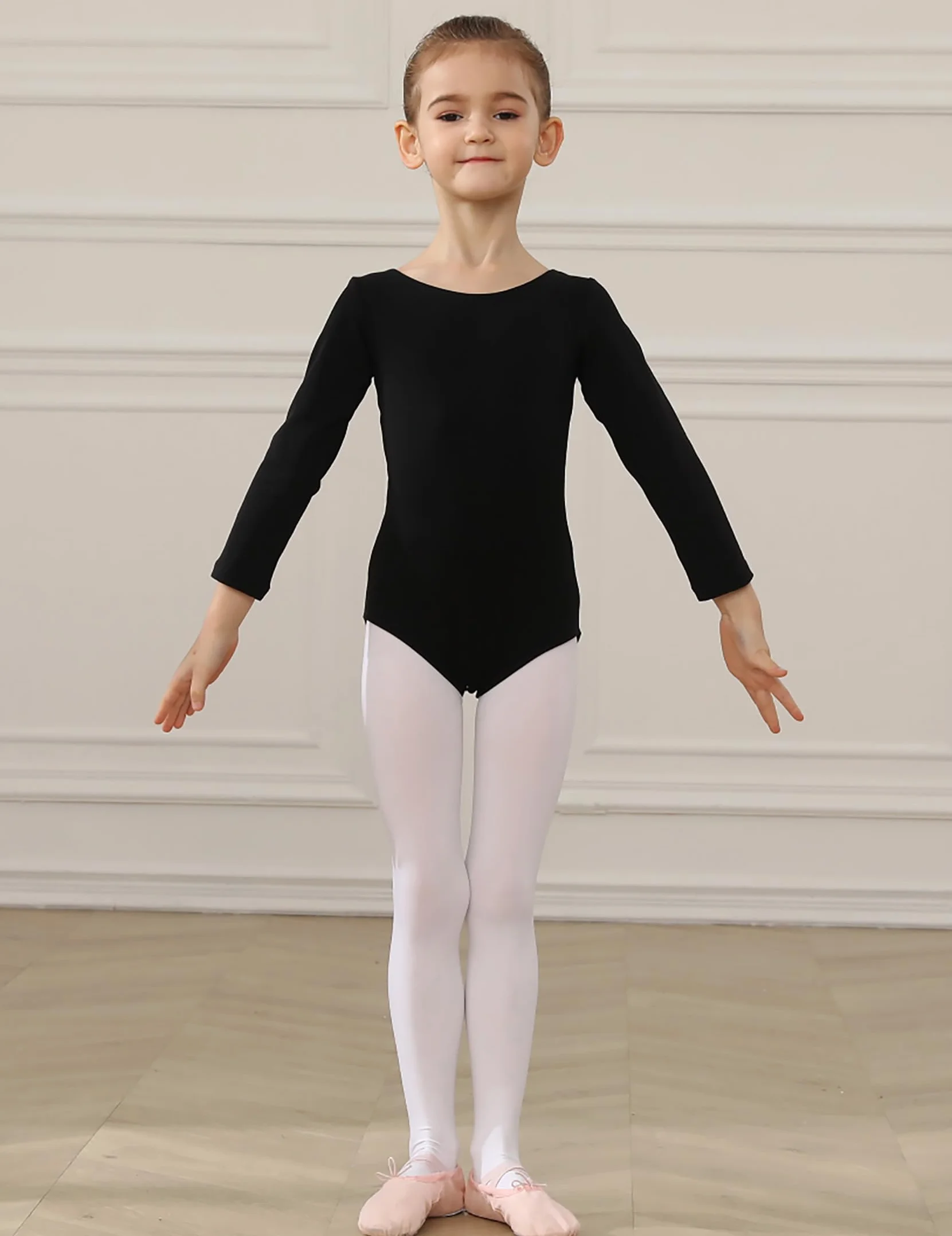 HIPPOSEUS Maillot de Ballet Mangas Larga para Niña Leotardos Danza Clásico Gimnasia Ritmica
