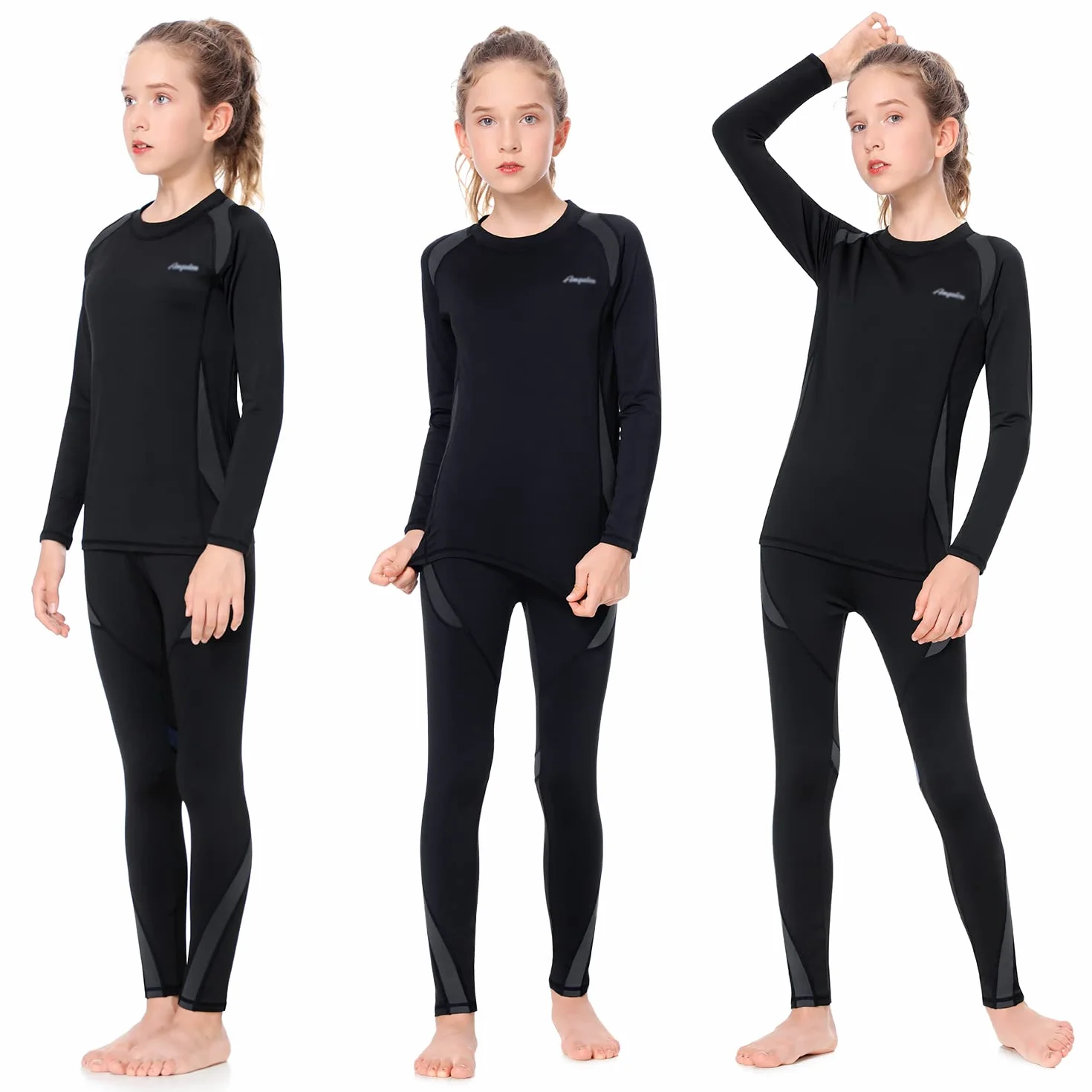 Ropa Interior Térmica para Niños, Camiseta Térmica Niña Deportes Unisexo Invierno Running Esquí Ciclismo