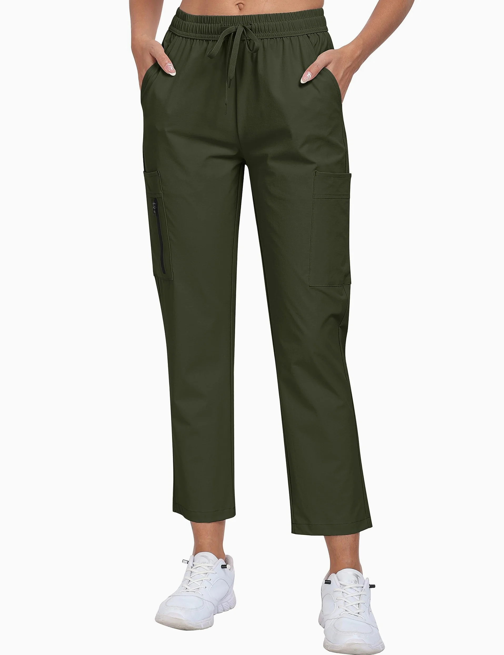 MoFiz Pantalones Cargo Mujer Ligeros Elasticos Trekking Pants de Trabajo Impermeable con Bolsillos Pantalones