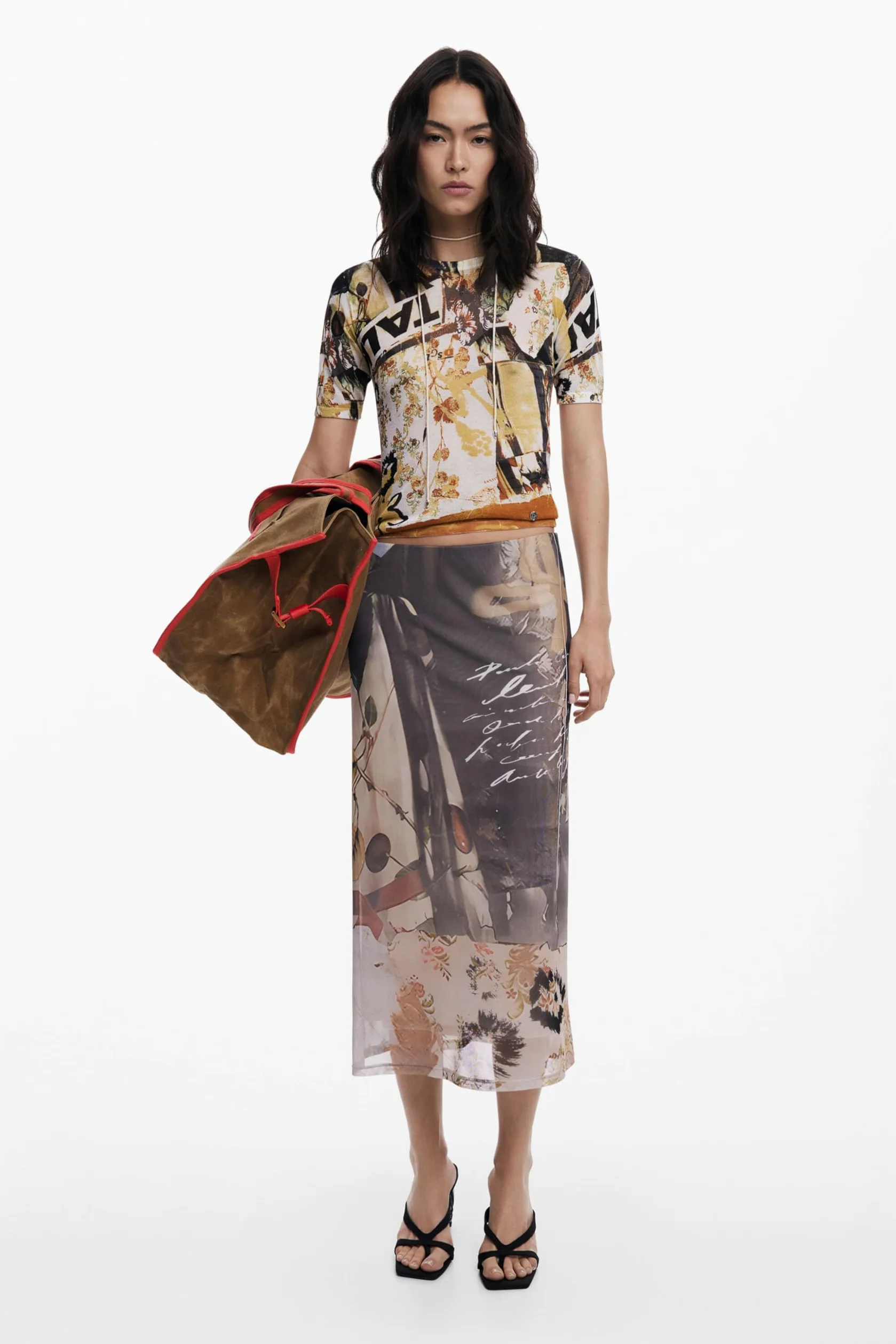 Desigual Fal_Collage Skirt Mujer (Pack de 1)