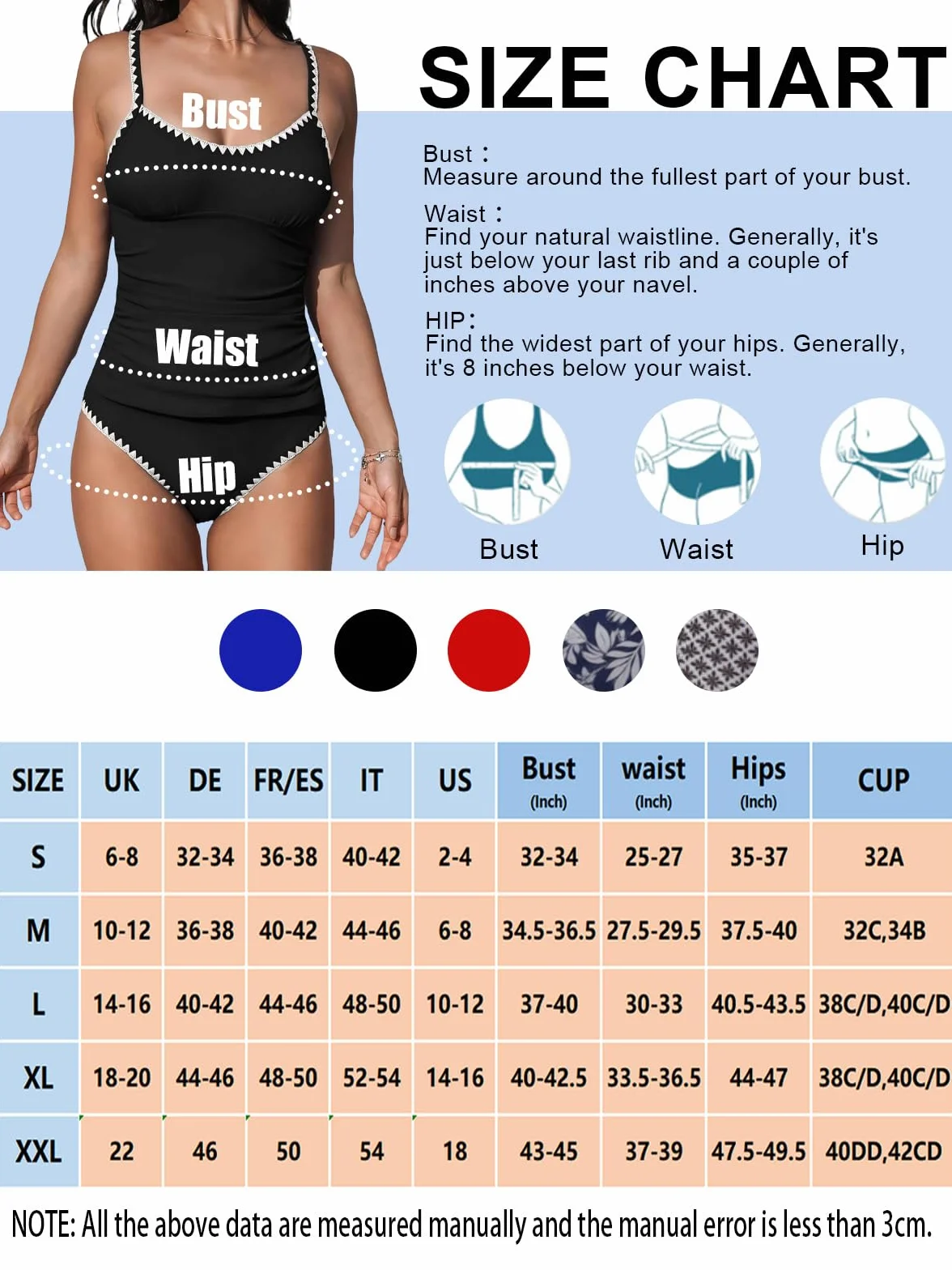 Bañadores Mujer 2 Piezas Tankini Push up Cuello en V Talle Alto Conjunto