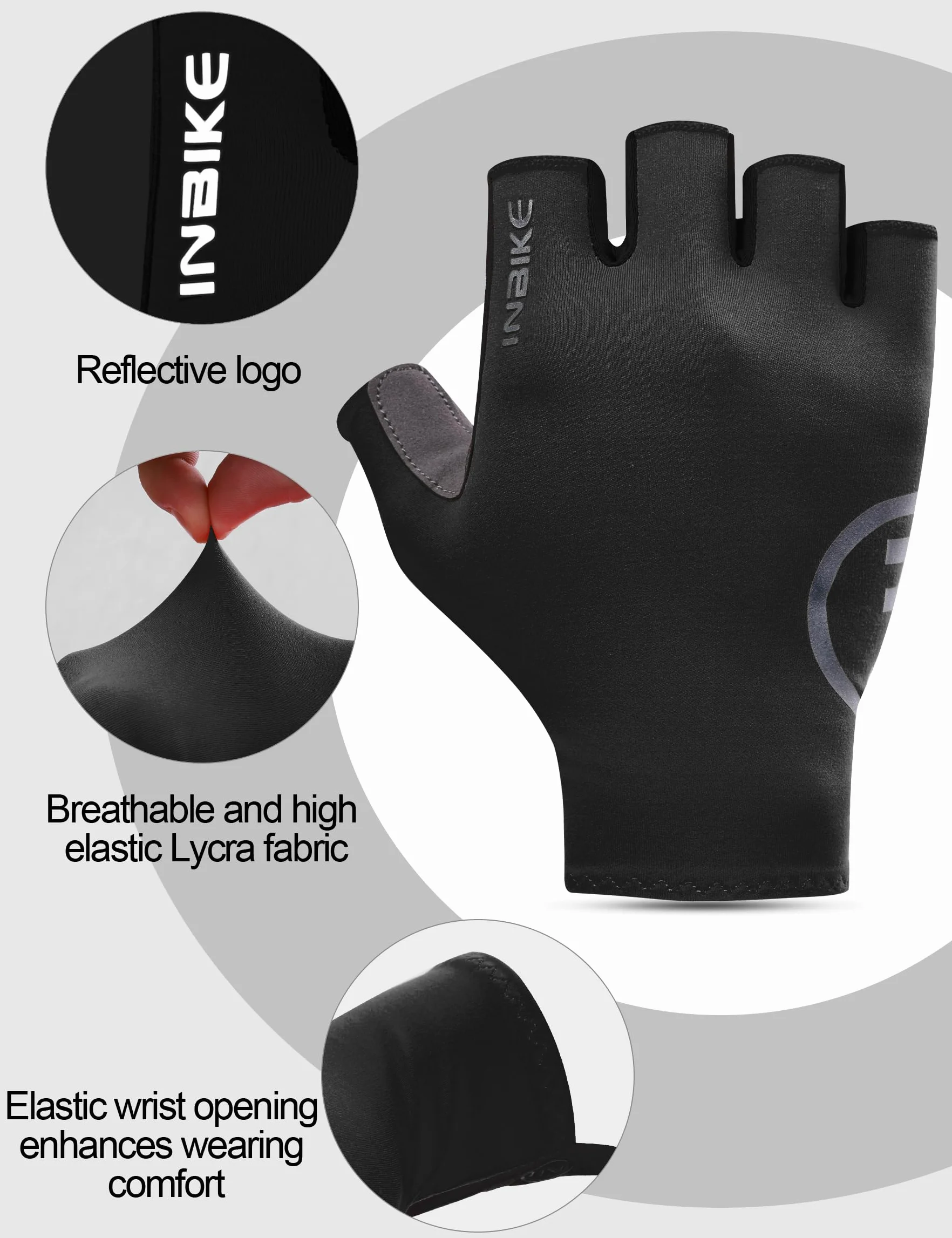INBIKE Guantes Ciclismo Corto Frescos Verano MTB Hombre Mujer Transpirables Antideslizante Gym Negro Rosa Verde Navy