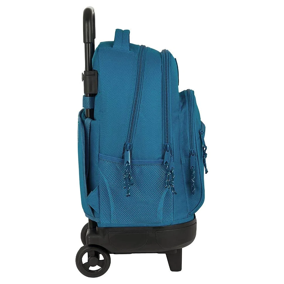 Blackfit8 Mochila Safta Escolar con Carro Incluido y Espalda Acolchada Egeo, 330x220x450mm - Mango telescópico|Ligera - Color azul