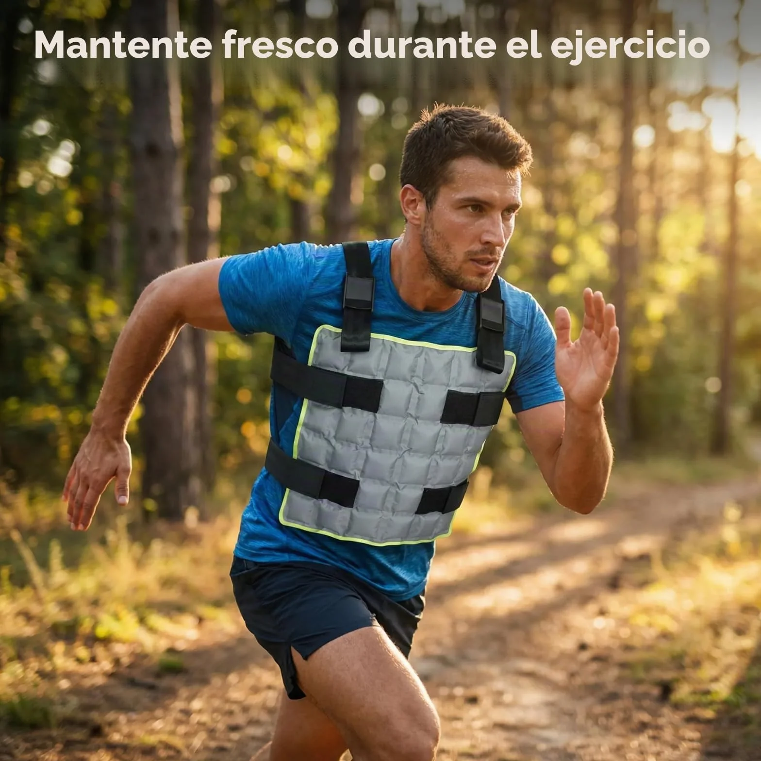 Chaleco de enfriamiento reutilizable con 72 celdas de hielo ajustable para exteriores alivio del calor gris