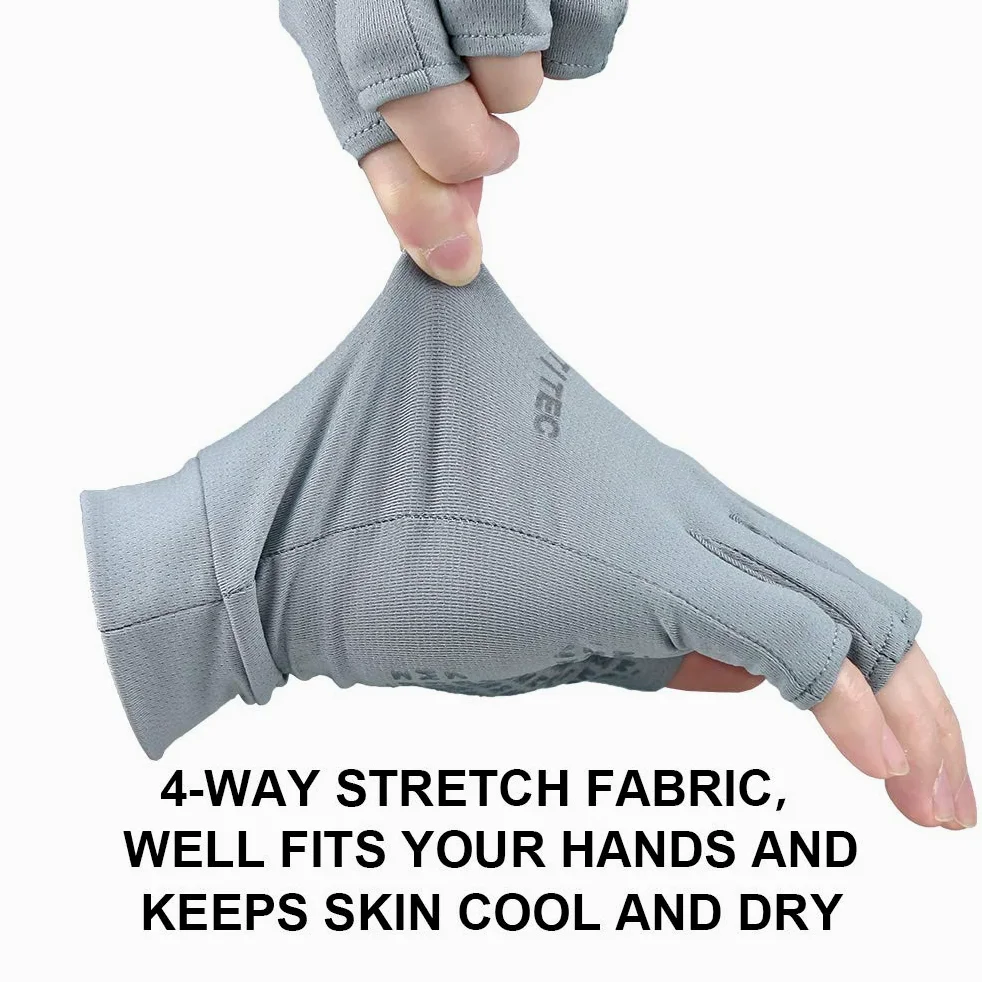 Guantes unisex sin dedos con protección UV UPF 50+, guantes de sol de verano para pesca al aire libre, ciclismo, senderismo, conducción, kayak