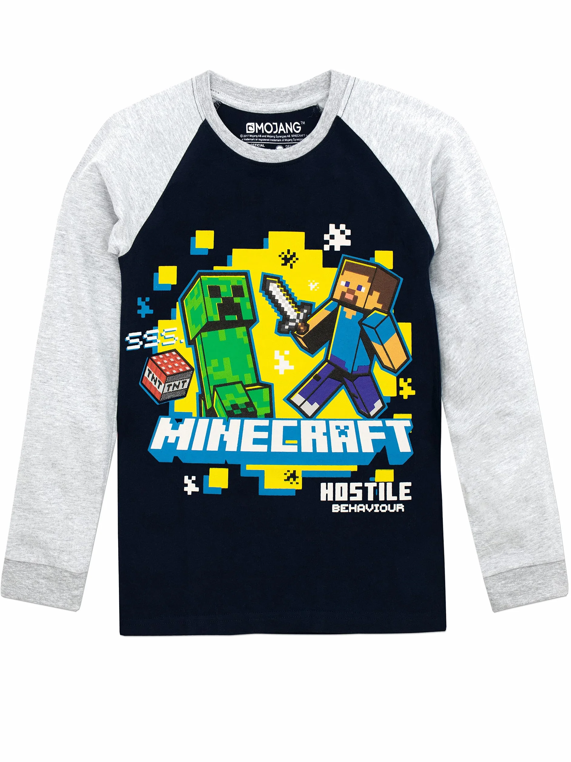 Minecraft Camiseta de Mangas largas para niño