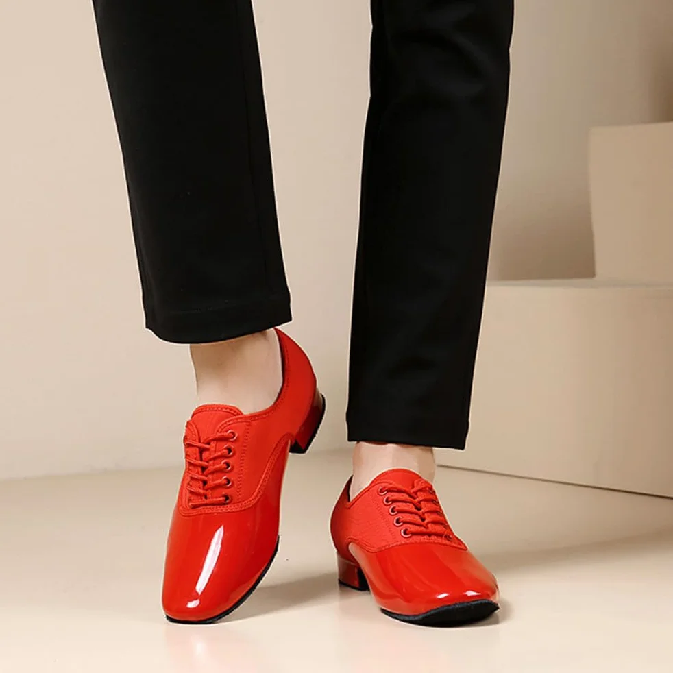 Zapatos de Baile para Hombre Latino Salsa Salón Suela de Cuero Vals Interior