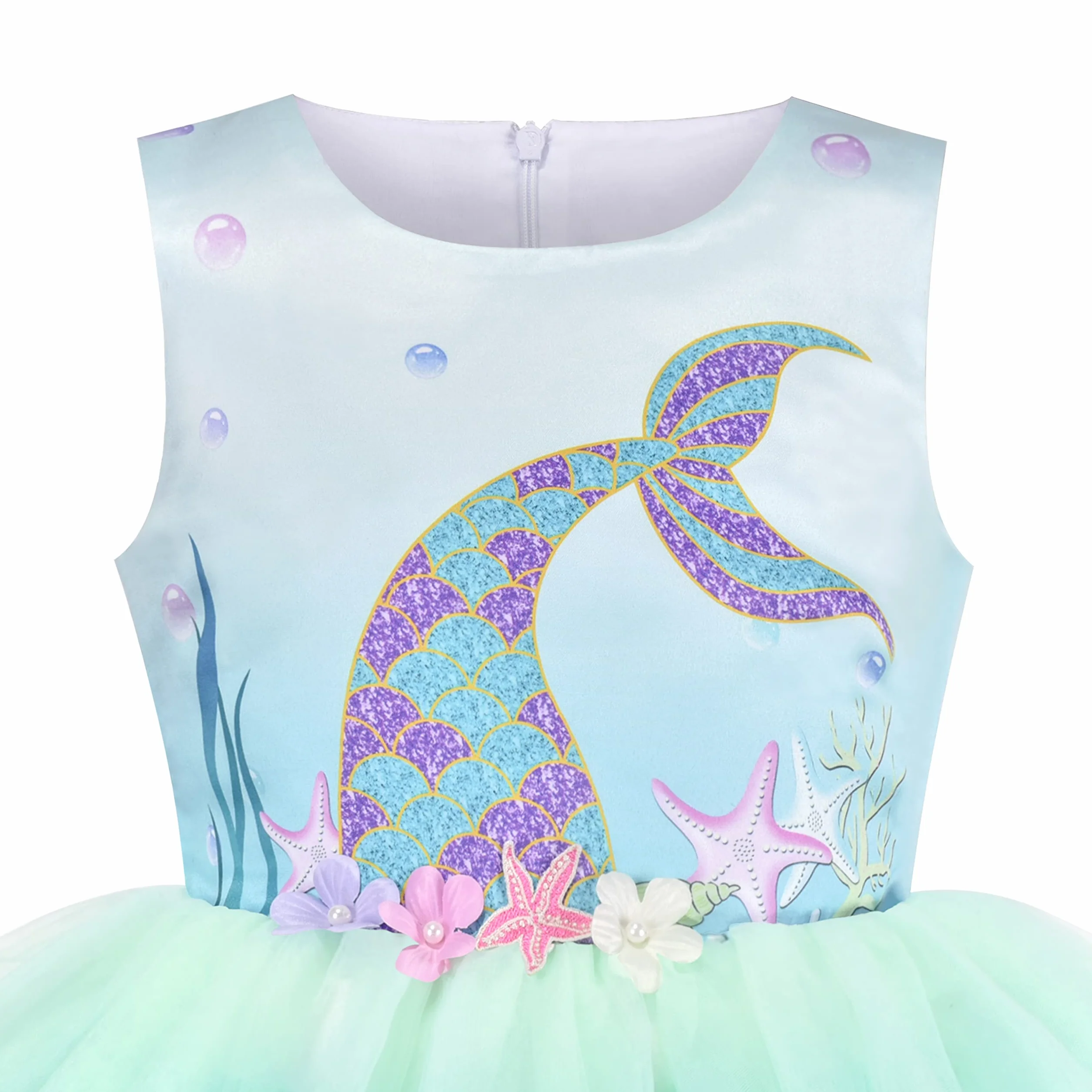 Vestido para niña Cumpleaños Princesa Volante Fruncido Pastel Globo Impresión 3-10 años