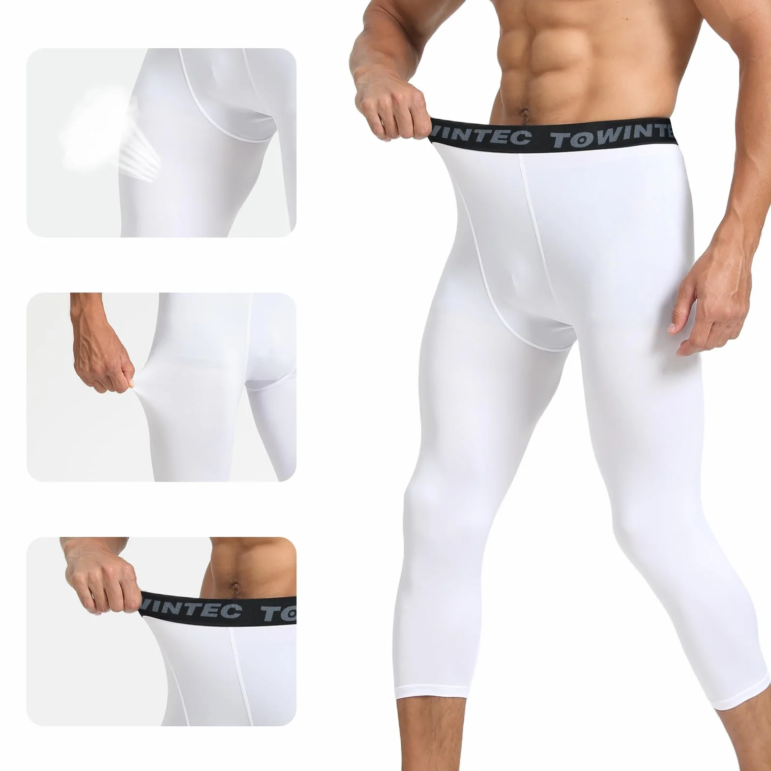 Mallas Hombre 3/4 Leggings de Compresión Entrenamiento Deporte Capa Base Transpirable