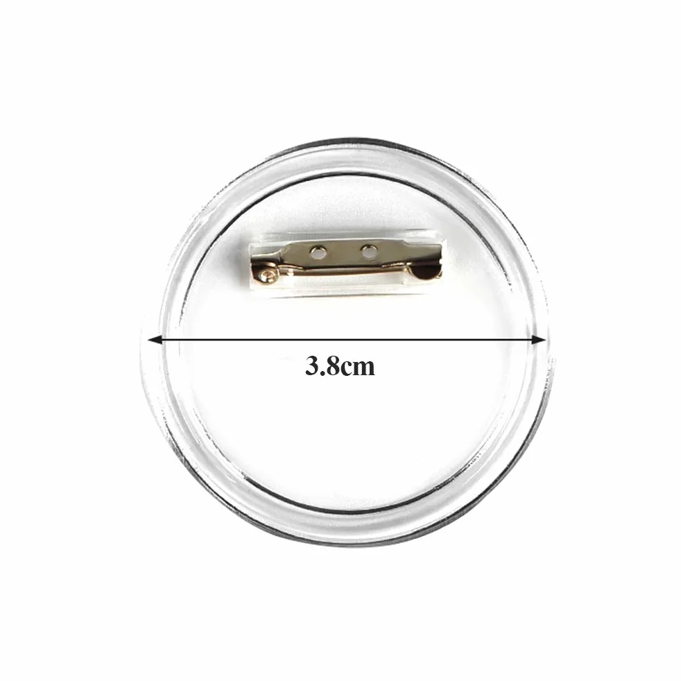 BUYGOO 50 Piezas Chapas Plásticas con Alfiler Incluido, Botón de Pin Redondo de Acrílico Transparente