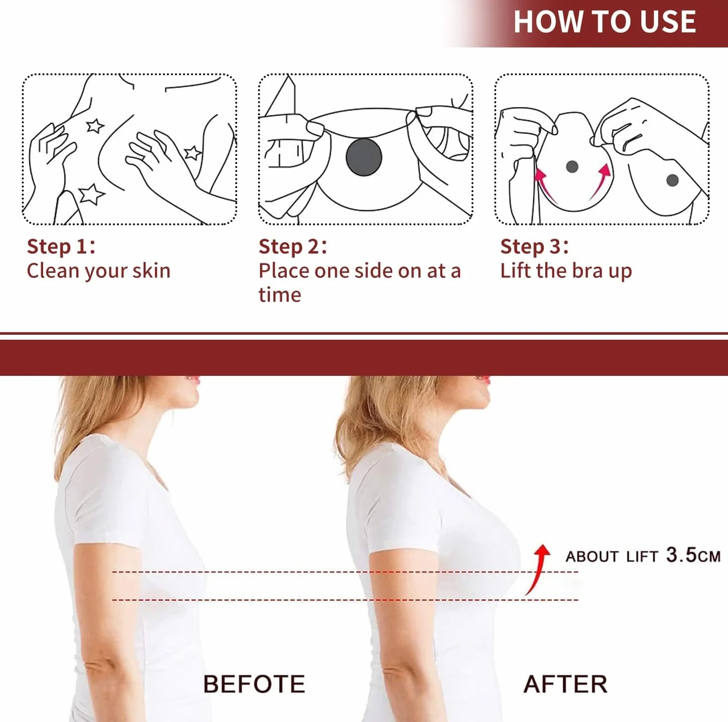 Sujetadores para Mujer, Sujetador Invisible Reutilizable Adhesivo Push Up de Silicona Sin Tirantes para A/B