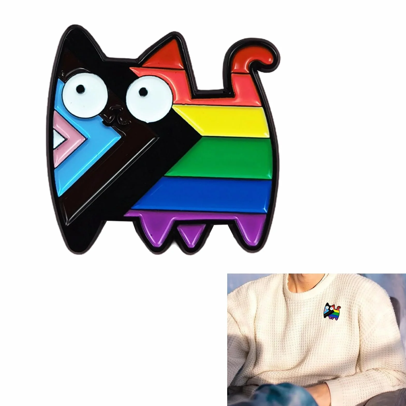 Pin Del Orgullo LGBT Arco Iris Homosexual Broche Insignia Gays Esmalte Alfileres Pines Gato Regalo Mes Del Orgullo