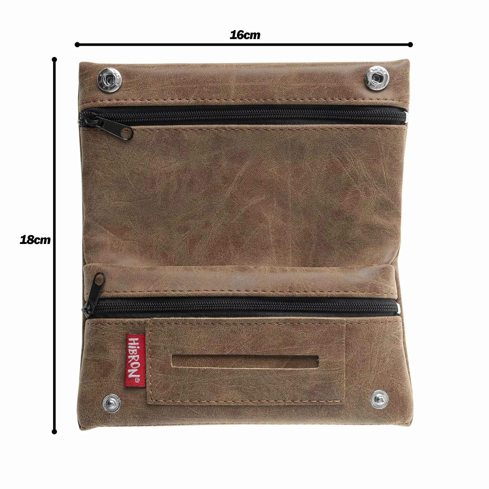 HIBRON Tabaquera Pitillera Funda Bolso para Tabaco de Liar Cuero Marrón
