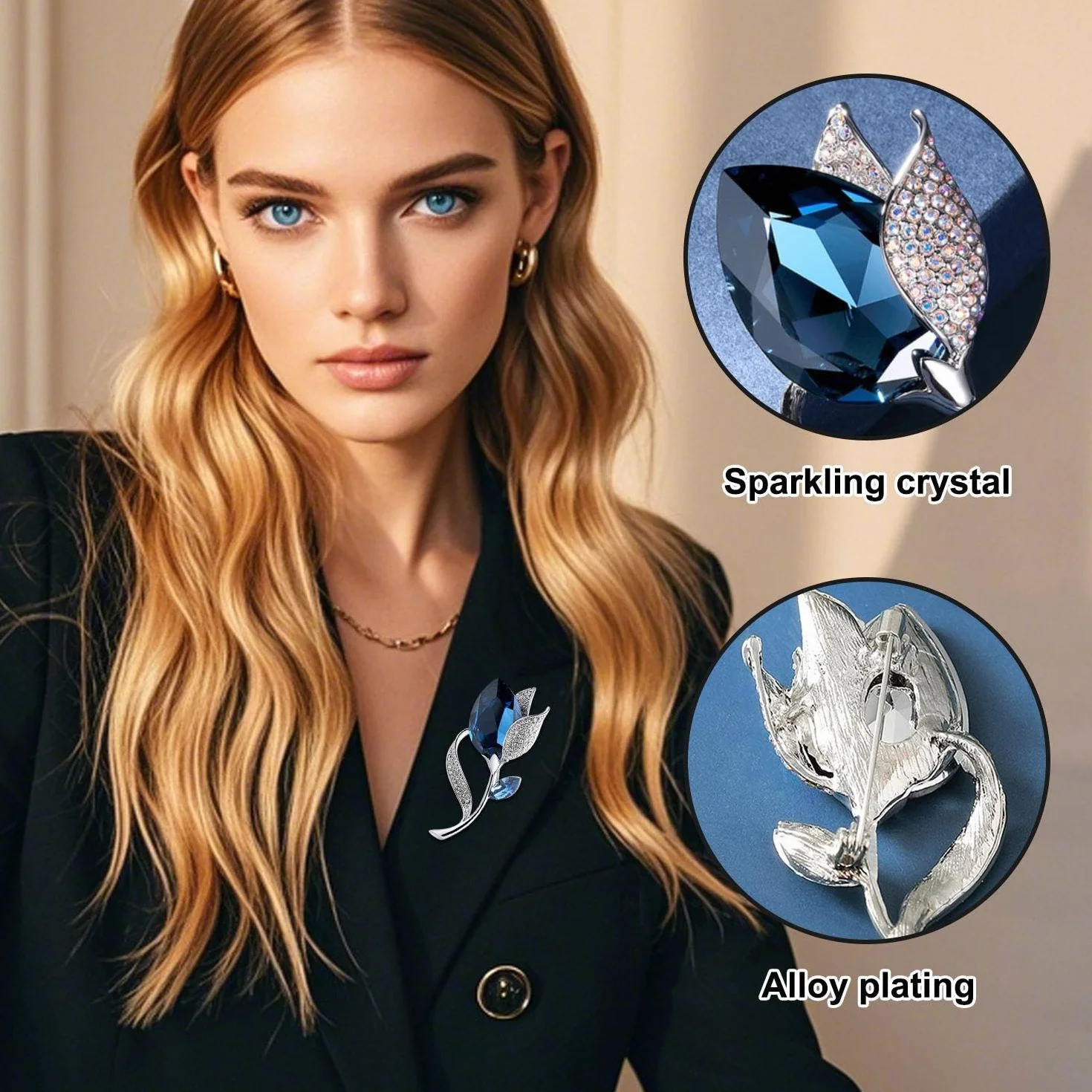 Broches de Tulipanes de Cristal, Broches Elegantes para Ropa, Broches Versátiles Personalizados
