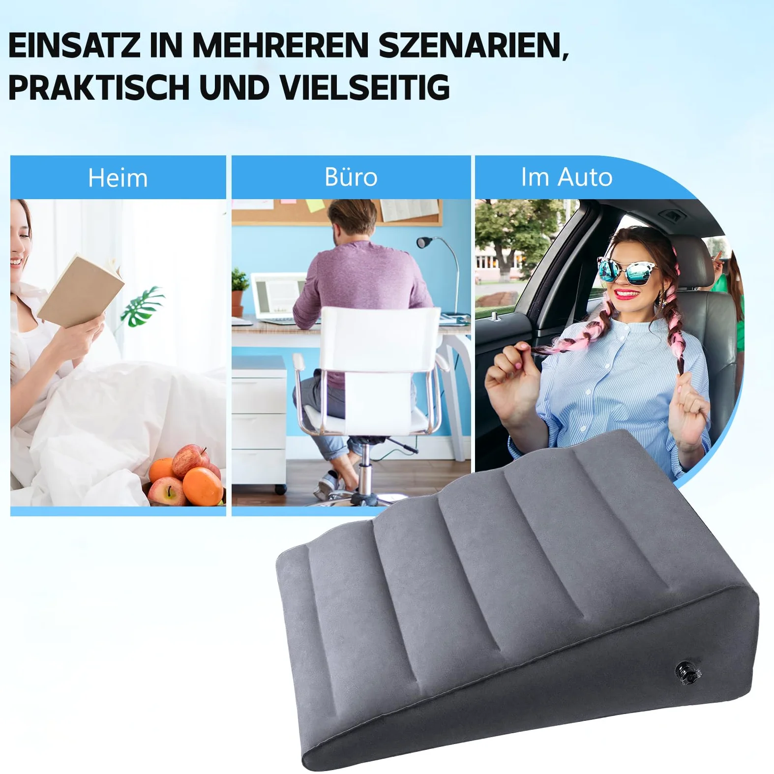 Fenteer Cojín Ergonómico Inflable para Descanso en Viajes