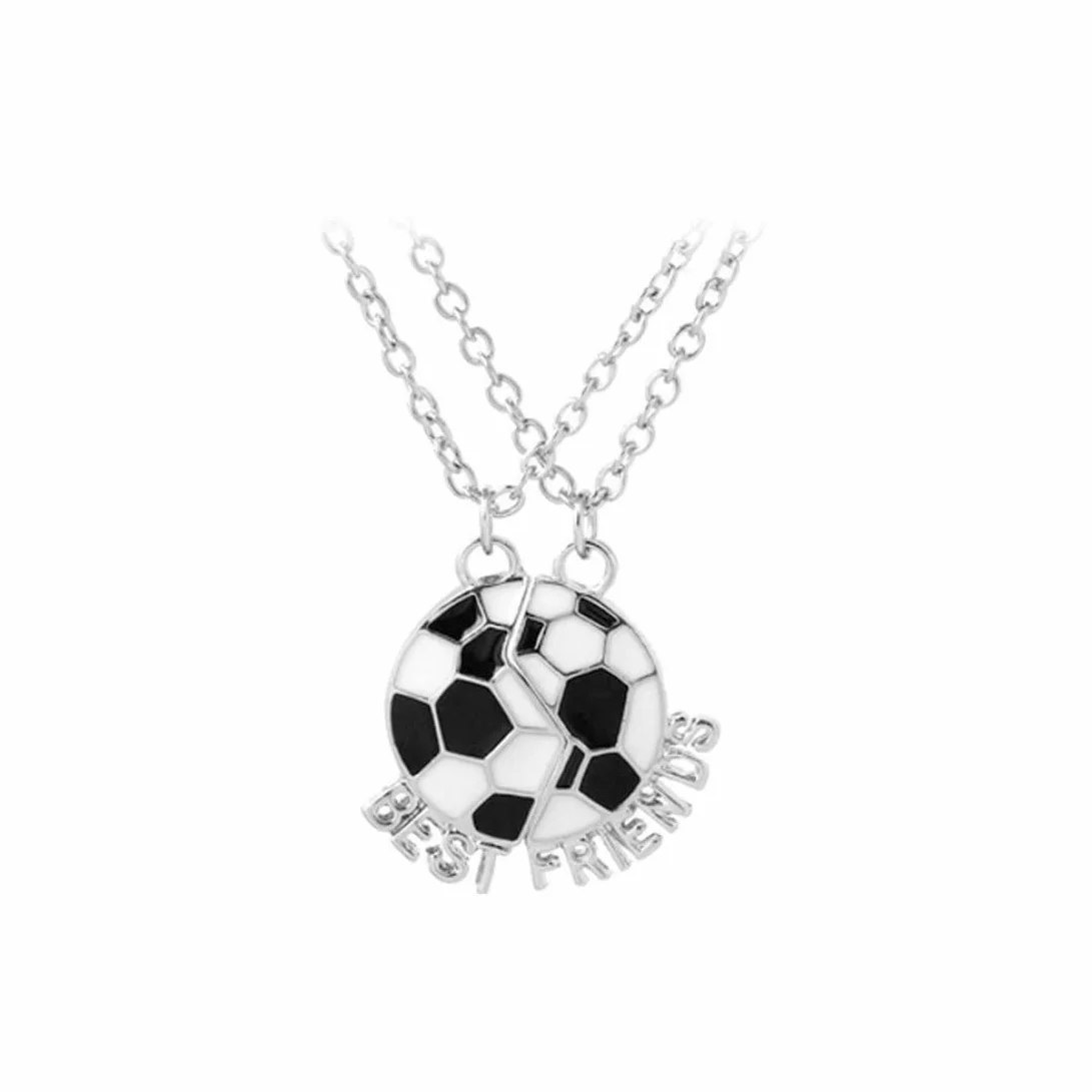 Collar Creative Best Friends Fútbol Amistad Colgantes de Dos Partes Joyas Deportivas