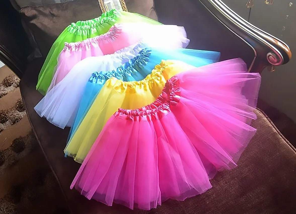 Falda de Tutú para Niñas Tul Ballet 3 Capas Elástica Disfraz Princesa 30cm