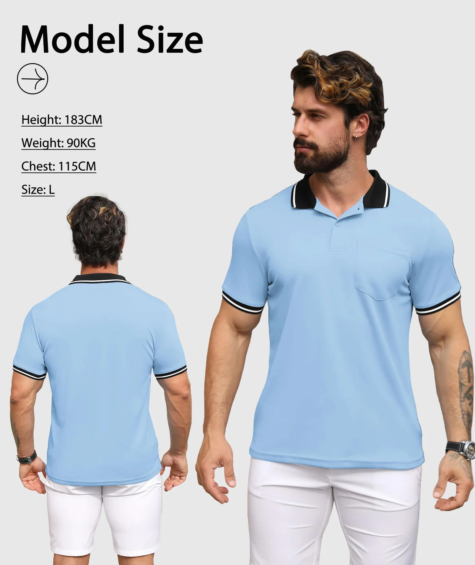 SwissWell Lote 3 Polo Hombre Manga Corta Golf Camisa Verano Deportivos