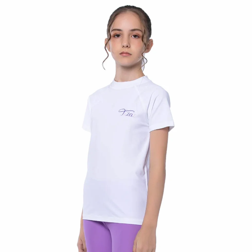 Camiseta Natación Protección Solar Niñas Traje Baño Manga Corta Rashguard Surf 4-14 años