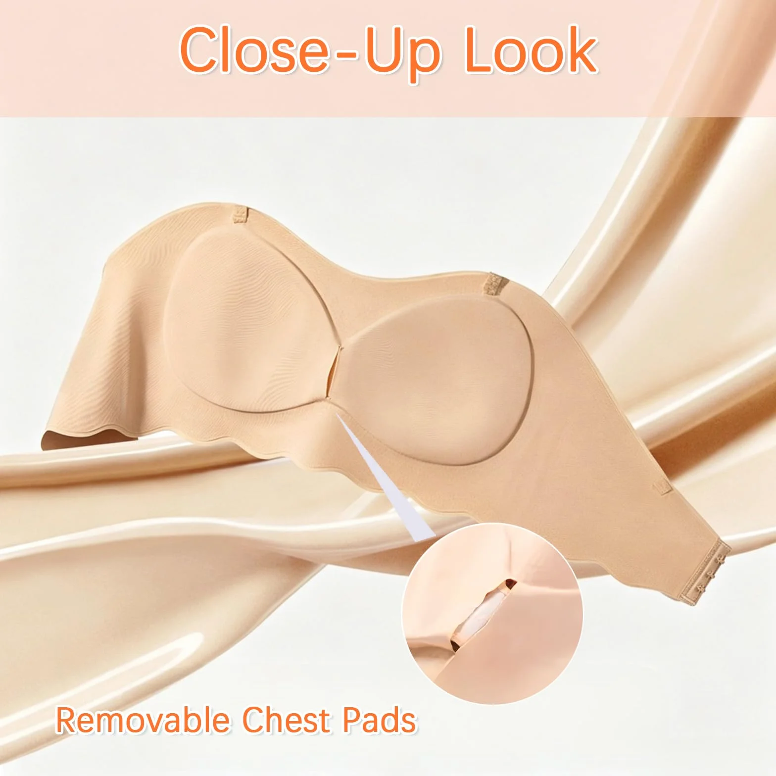 Sujetador sin tirantes invisible bandeau para niñas 10-18 años, paquete de dos