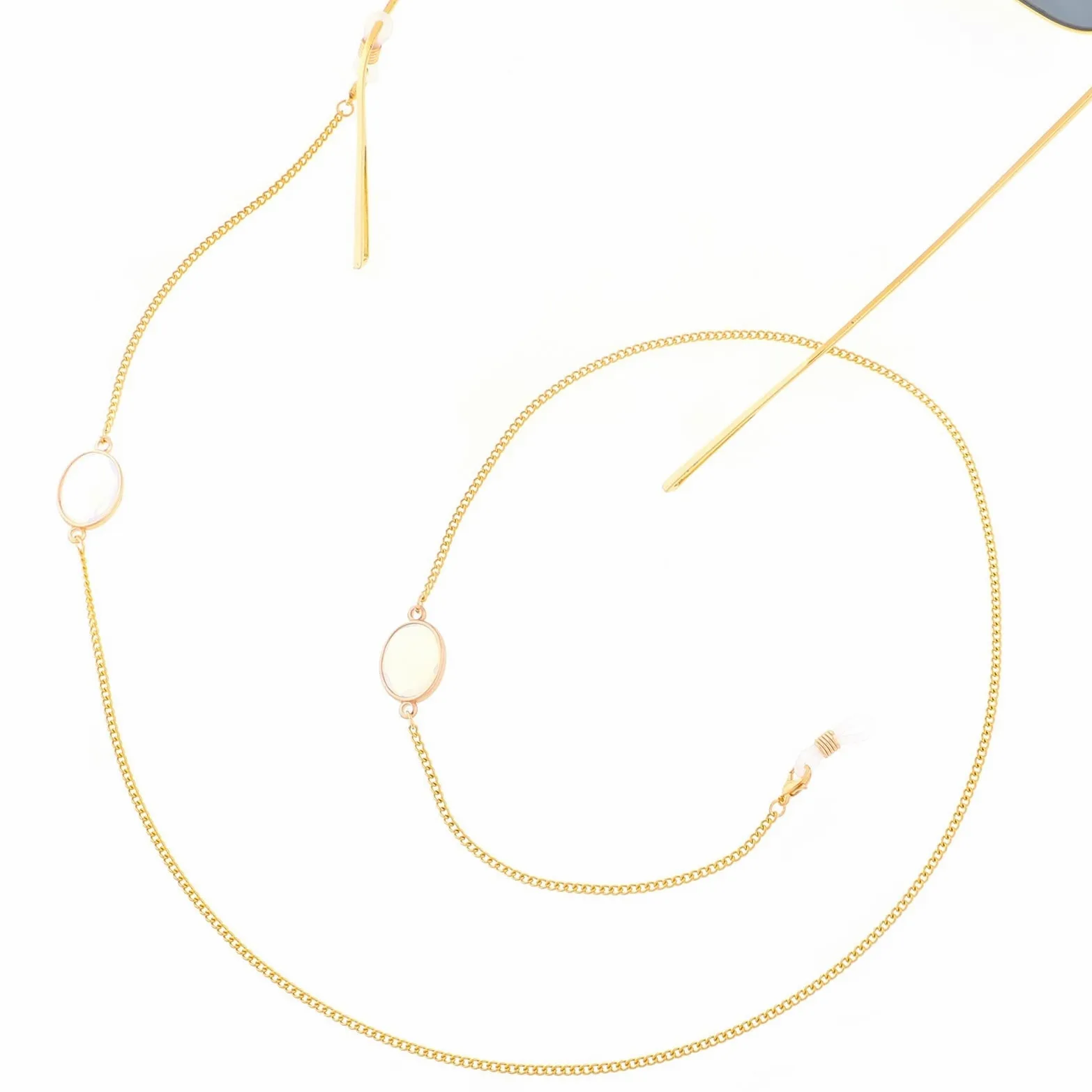 HOOENG Cadenas de anteojos for Mujer, retenedor de Gafas de Metal con Cuentas, Correas de Gafas de Sol a la Moda, retenedor de Gafas