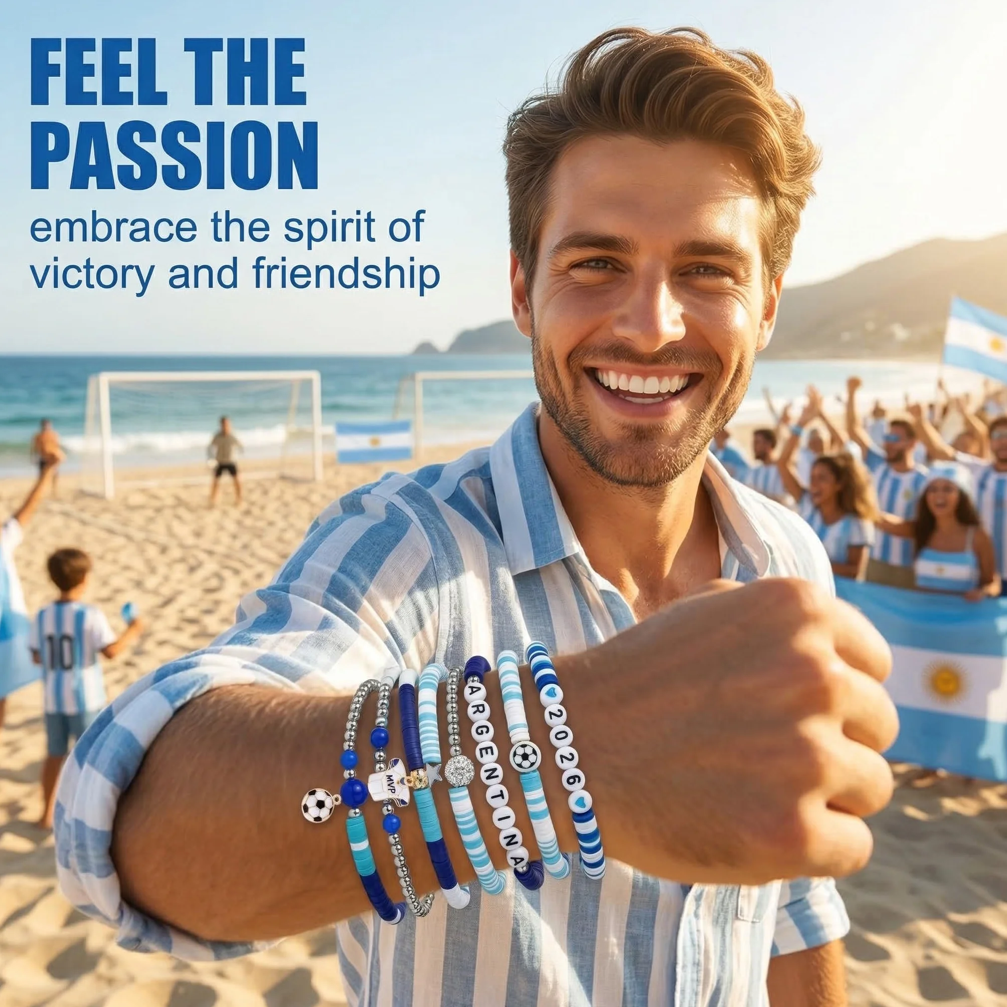 Pulsera Fútbol Niño Deportiva Accesorio Regalo Fan (Argentina)
