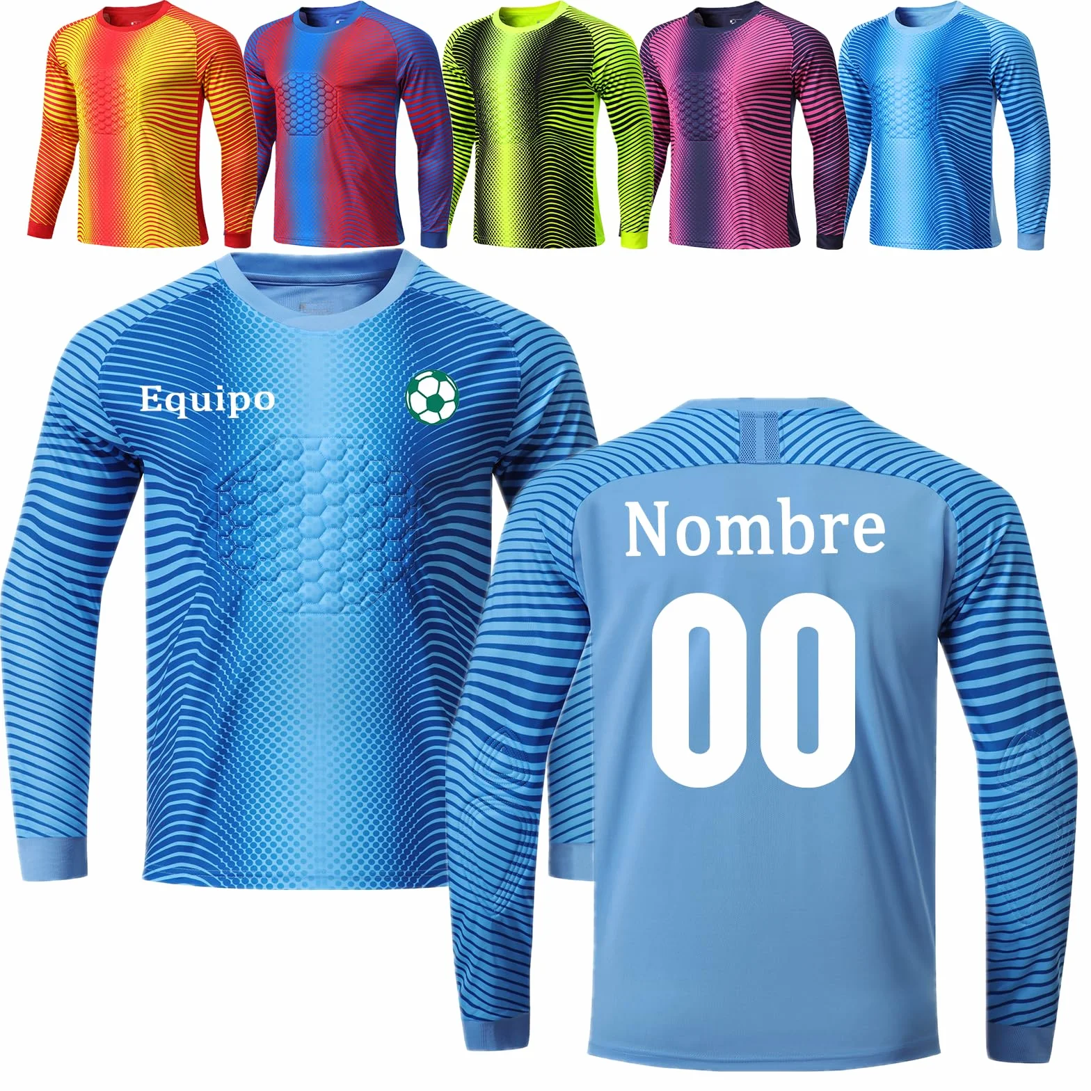 Camiseta de Portero Manga Larga Personalizable con Nombre y Número