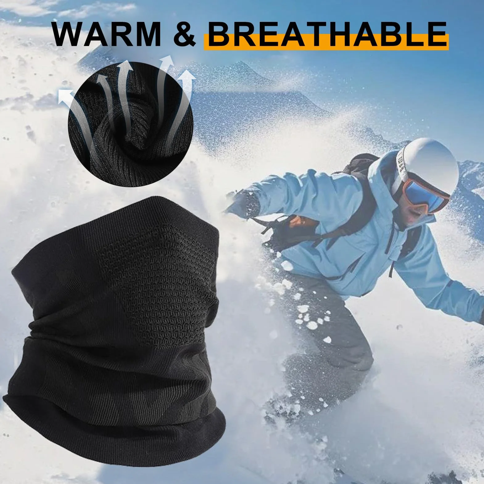 Calentador De Cuello Multifuncional Para Hombre Y Muje, Mascarilla De Alta Elasticidad, Transpirable Y Térmico Para Ciclismo, Esquí, Running Y Actividades Al Aire Libre, Bufanda Tubular
