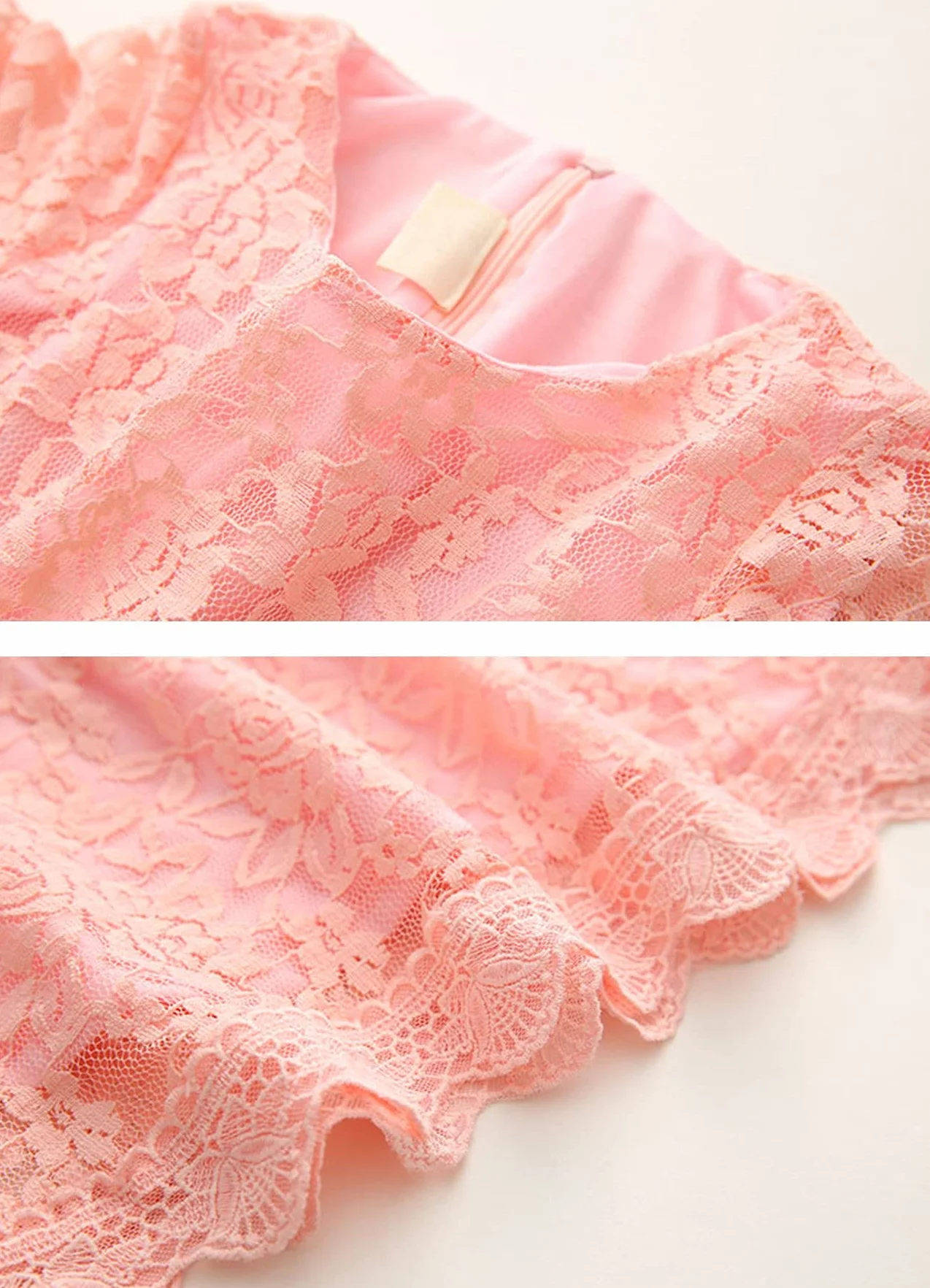 Vestidos de Bautizo Bordado Flor para Niñas 1-14 años Encaje Boda Fiesta
