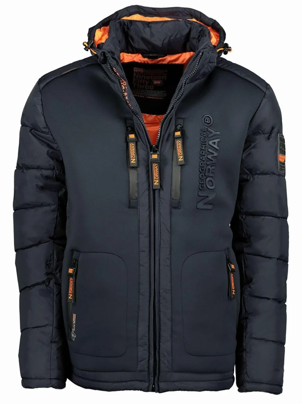 Geographical Norway Chaqueta acolchada de invierno para hombre, anorak con capucha, tallas S-7XL