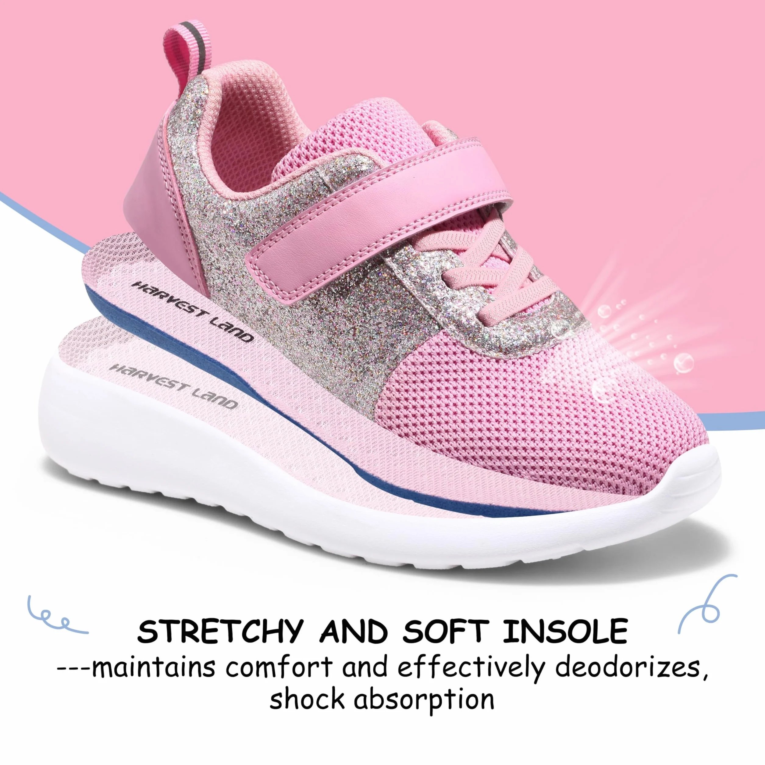Harvest Land Zapatillas Niñas Deporte Transpirables Corre Ligero Antideslizante Tenis