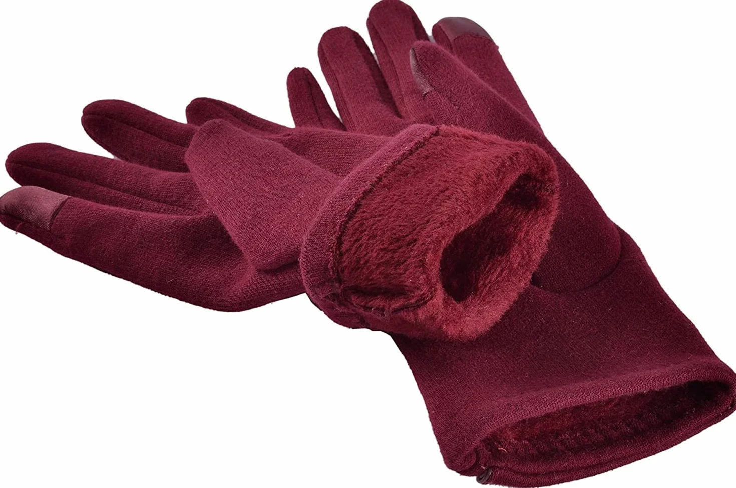 Guantes cálidos de invierno para mujer forrados a prueba de viento pantalla táctil