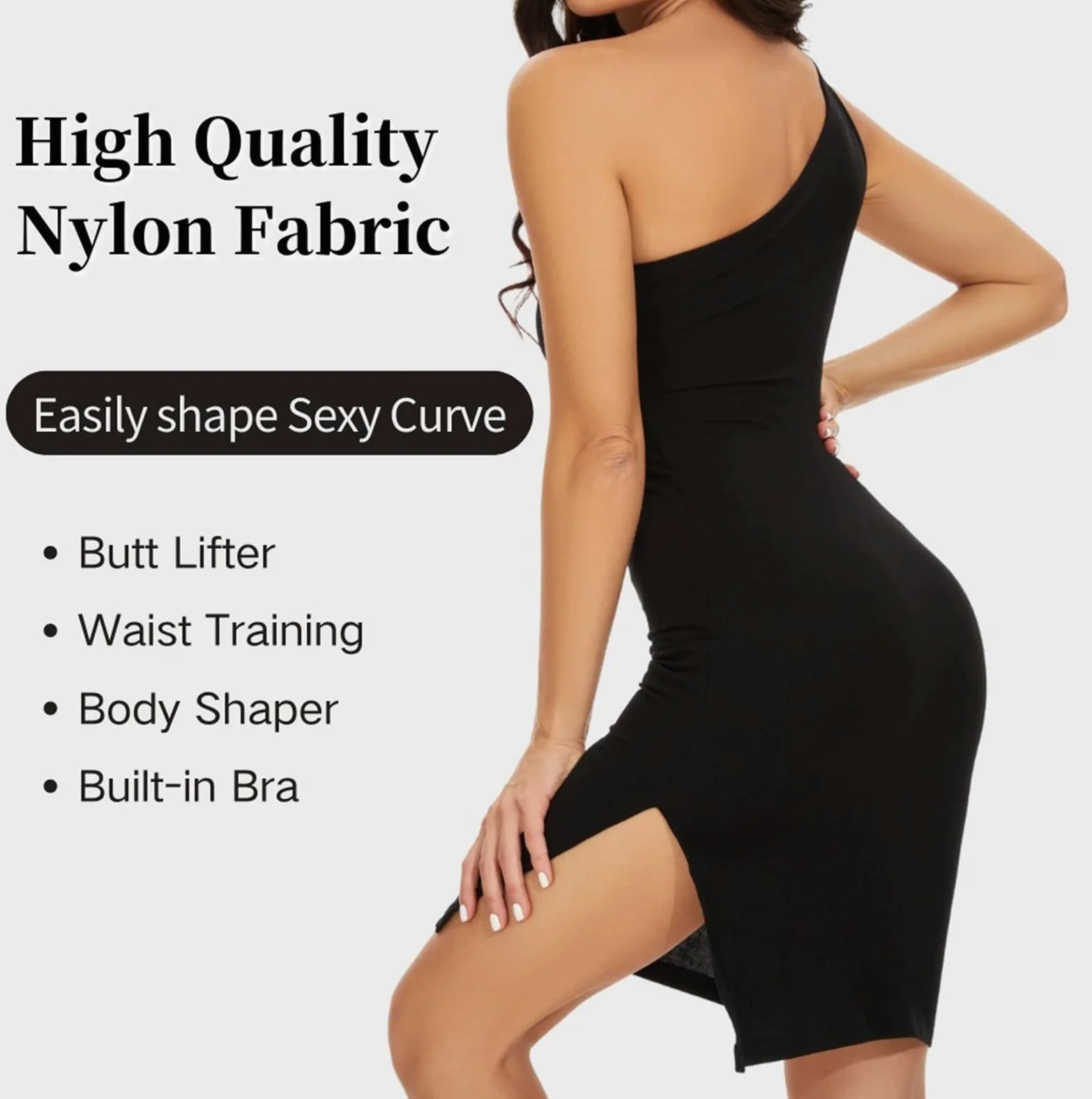 HLTYGWX Vestido Lencero Moldeador para Mujer Debajo del Vestido Vestido Largo con Control de Barriga