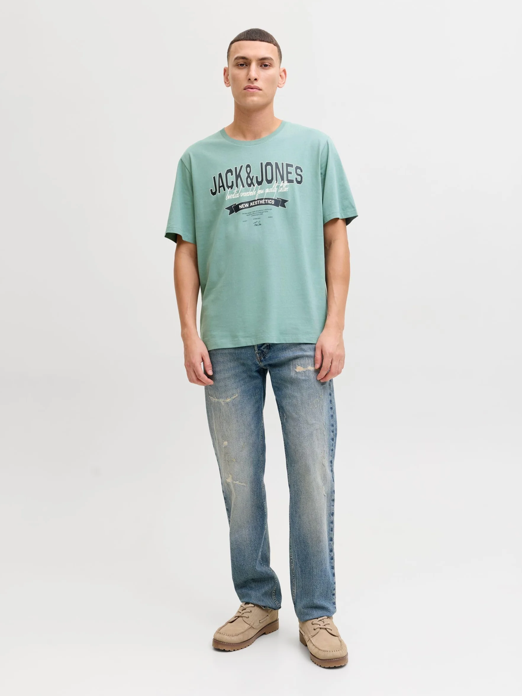 JACK & JONES Jjelogo tee SS O-Neck 2 Col Ss26 Sn Hombre (Pack de 1)