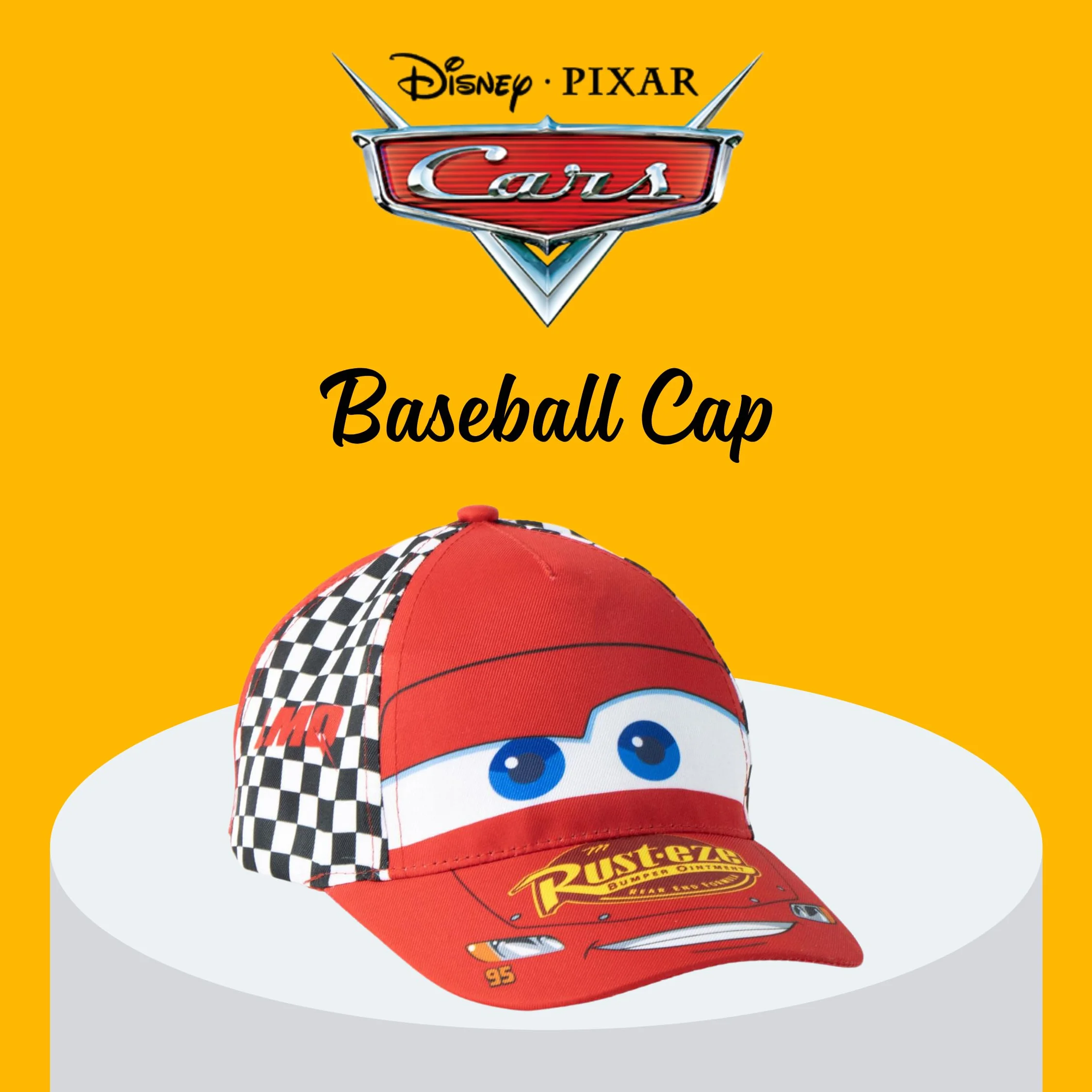 Disney Pixar Cars Lightning Mcqueen Gorra de Béisbol para Niños, Gorra de Verano Infantil