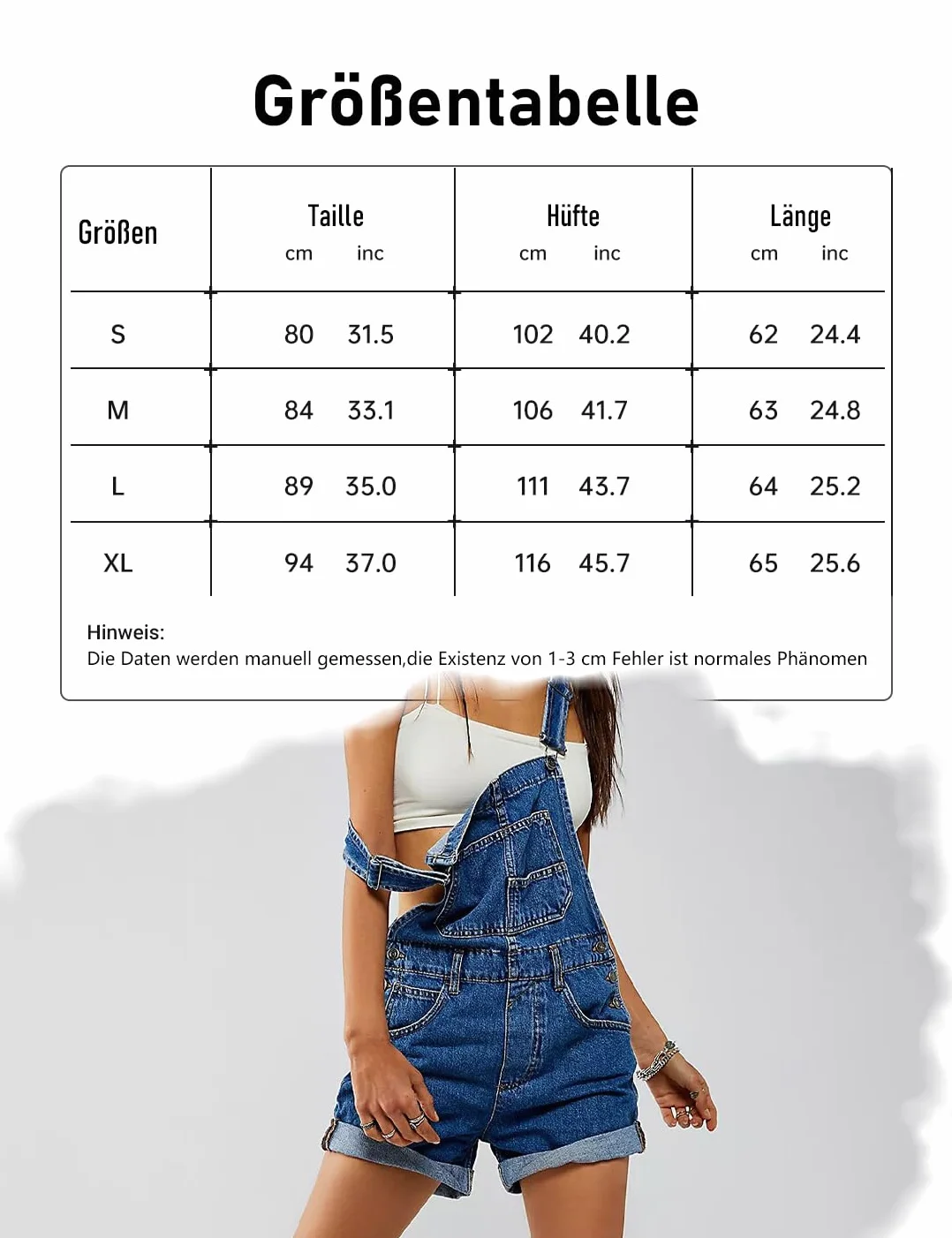 Pantalones cortos de mezclilla para mujer con peto, sueltos y ajustables
