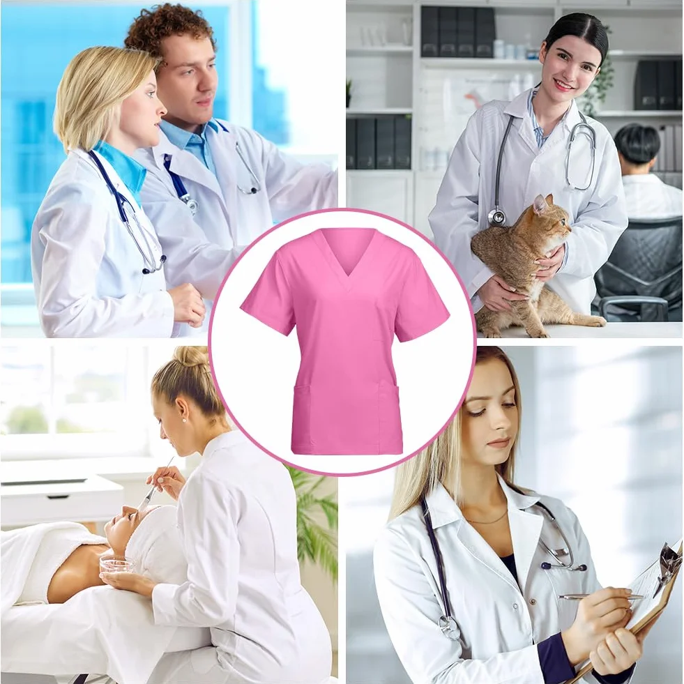 AUYAO Uniformes Sanitarios Mujer Hombre Pijama Sanitario Ropa de Trabajo